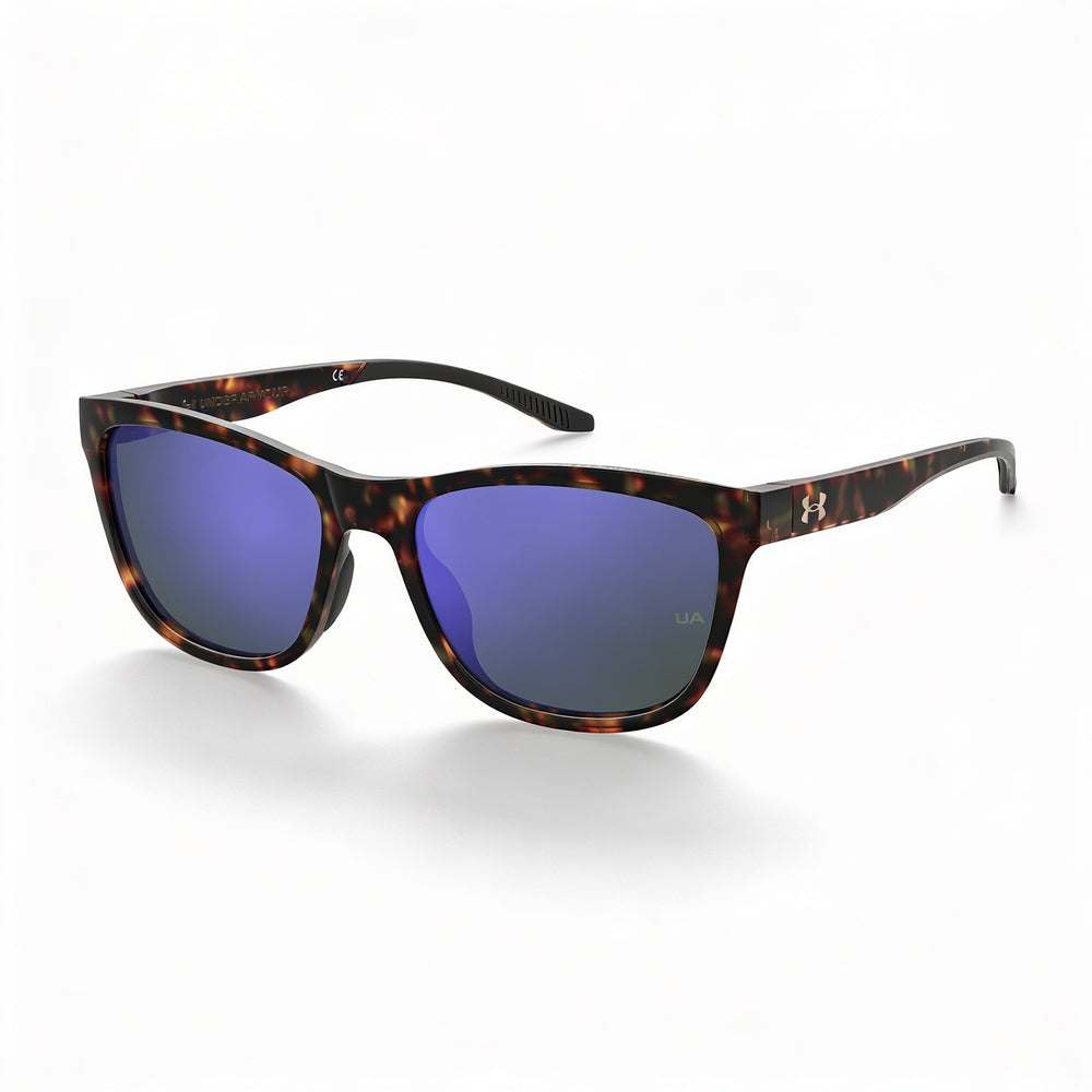 Under Armour UA PLAY UP Unisex Polyamide Grilamid Havana Sunglasses with Multilayer Violet Lenses, UV Protection, 55mm