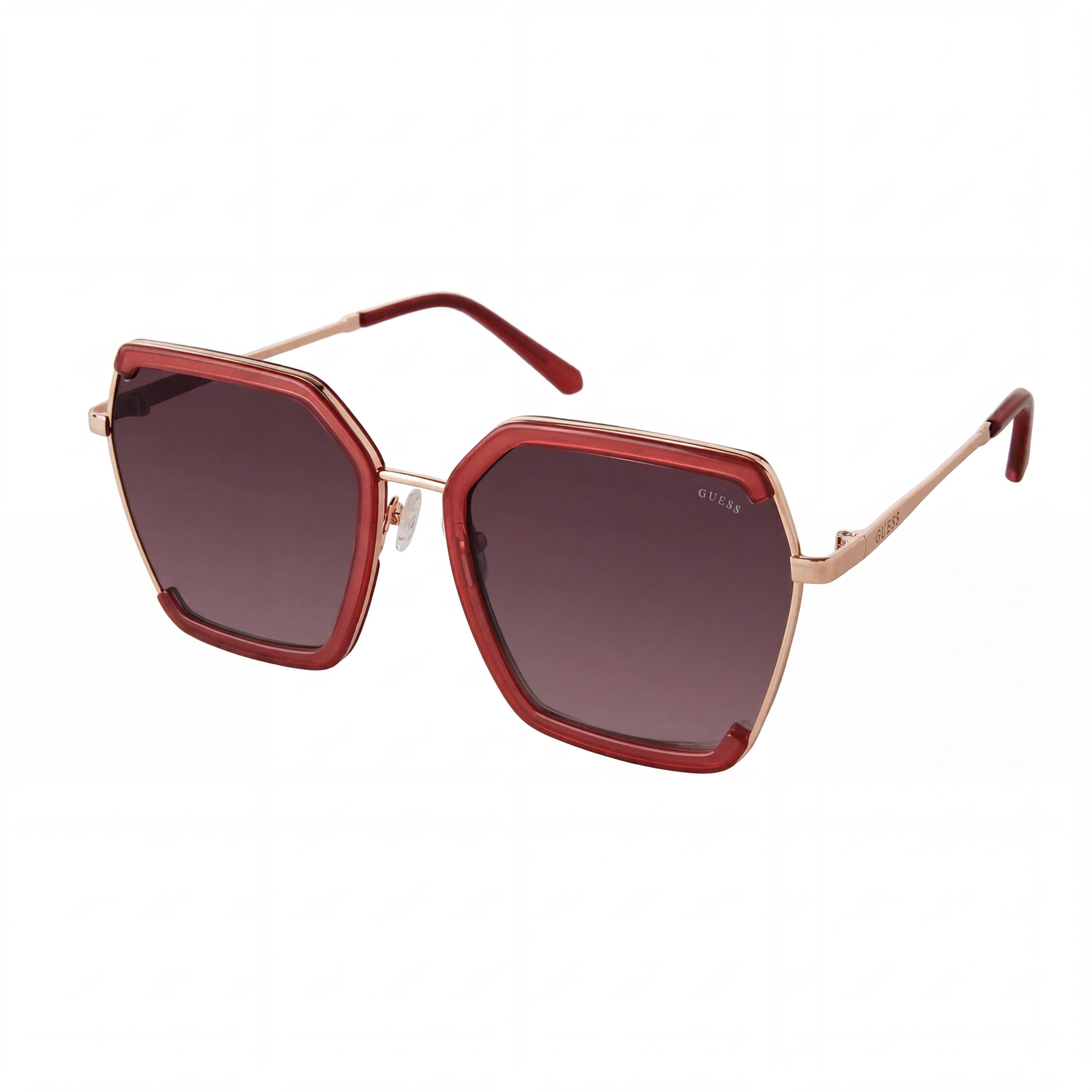 Gafas de sol GUESS GF0418 para mujer, diseño de mariposa, metal, burdeos brillante, degradado, no polarizadas, UV400, 58 mm, Photo 1