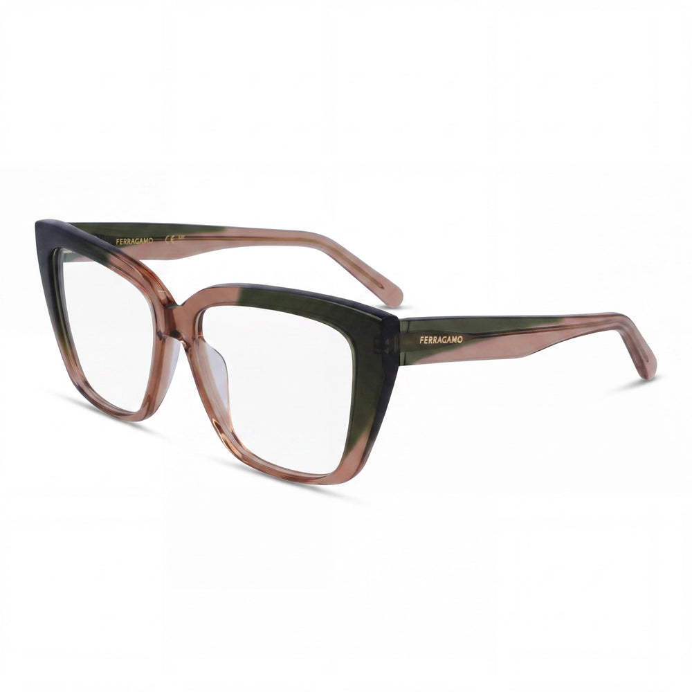 Gafas Salvatore Ferragamo Sf2939n de Acetato Transparente Caqui/Marrón Claro para Mujer 54mm