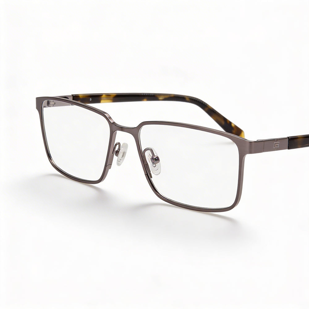Gafas graduadas unisex GUESS Gu50244 de metal con lentes transparentes, montura satinada en tono bronce, talla 55-16-145