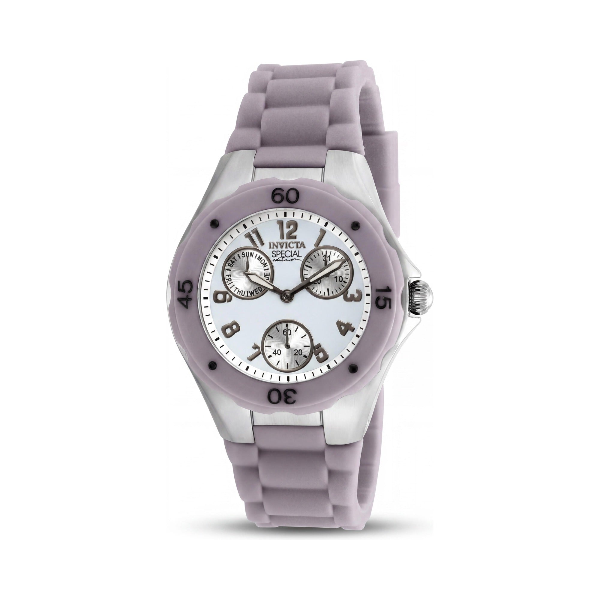 Reloj Invicta Angel para mujer, de silicona beige y acero inoxidable, brilla en la oscuridad, 38 mm, Photo 1