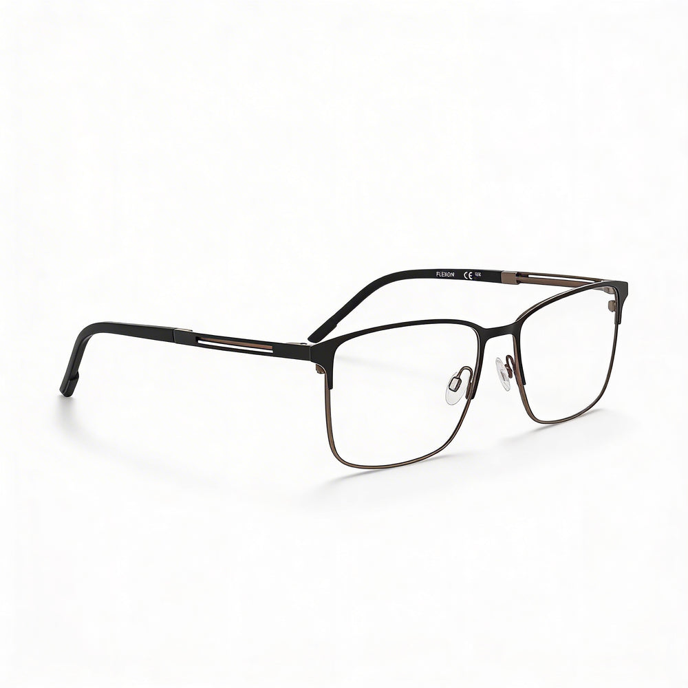 Flexon E1160 Men's Ophthalmic Eyeglasses Frames in Matte Black, 57mm Lens Width, 18mm Bridge, 150mm Temple Length