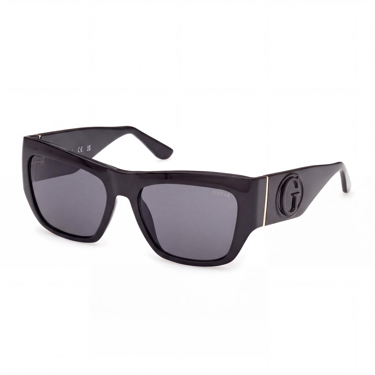 GUESS Gu00252 Women's Black Plastic Frame Smoke Non-Polarized UV 400 Protection Eyewear, 54mm Lens Width, Photo 1