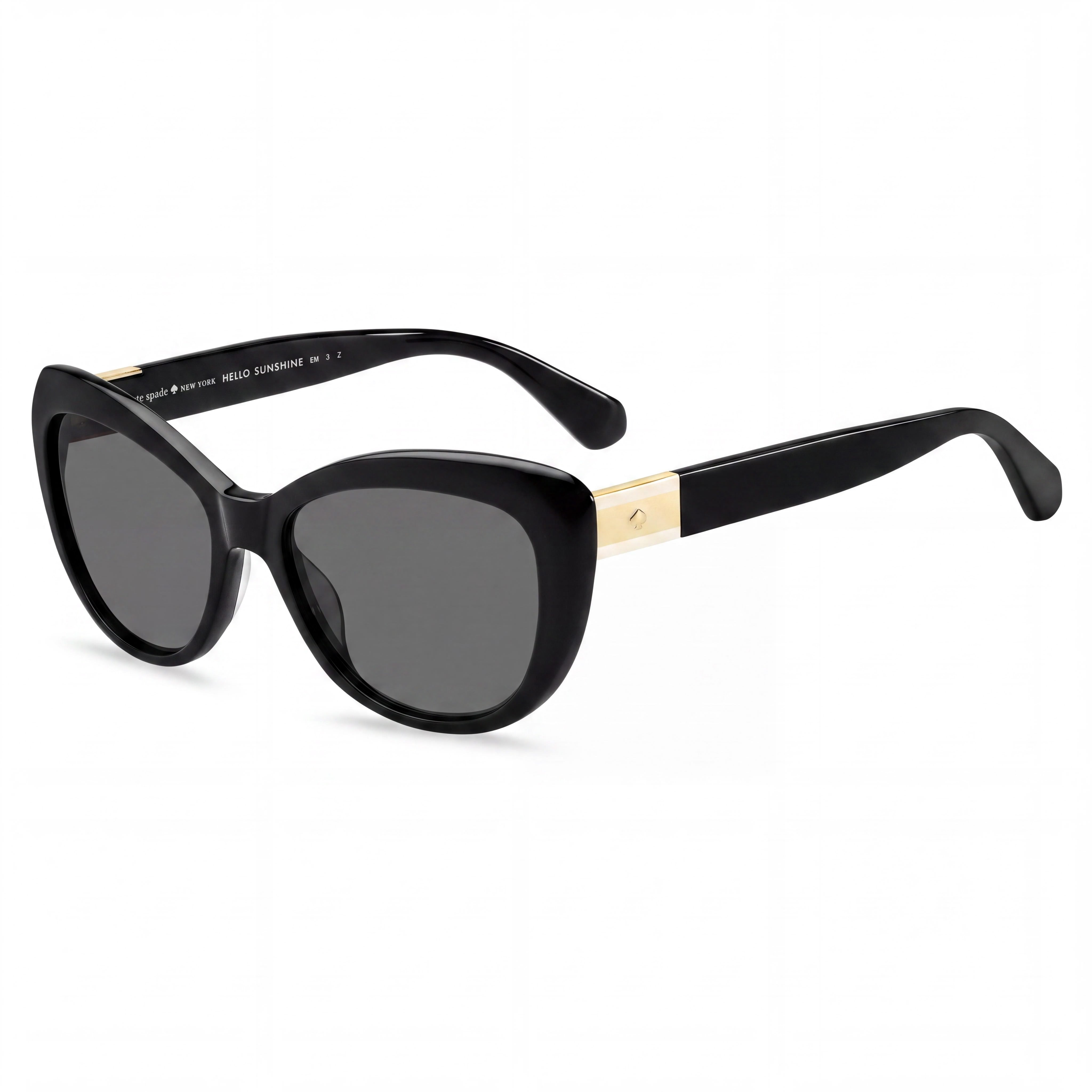 kate spade new york Emmalynn/s Women's Black Plastic Frame Gray Lens Polarized UV Protection Sunglasses 54mm, Photo 1