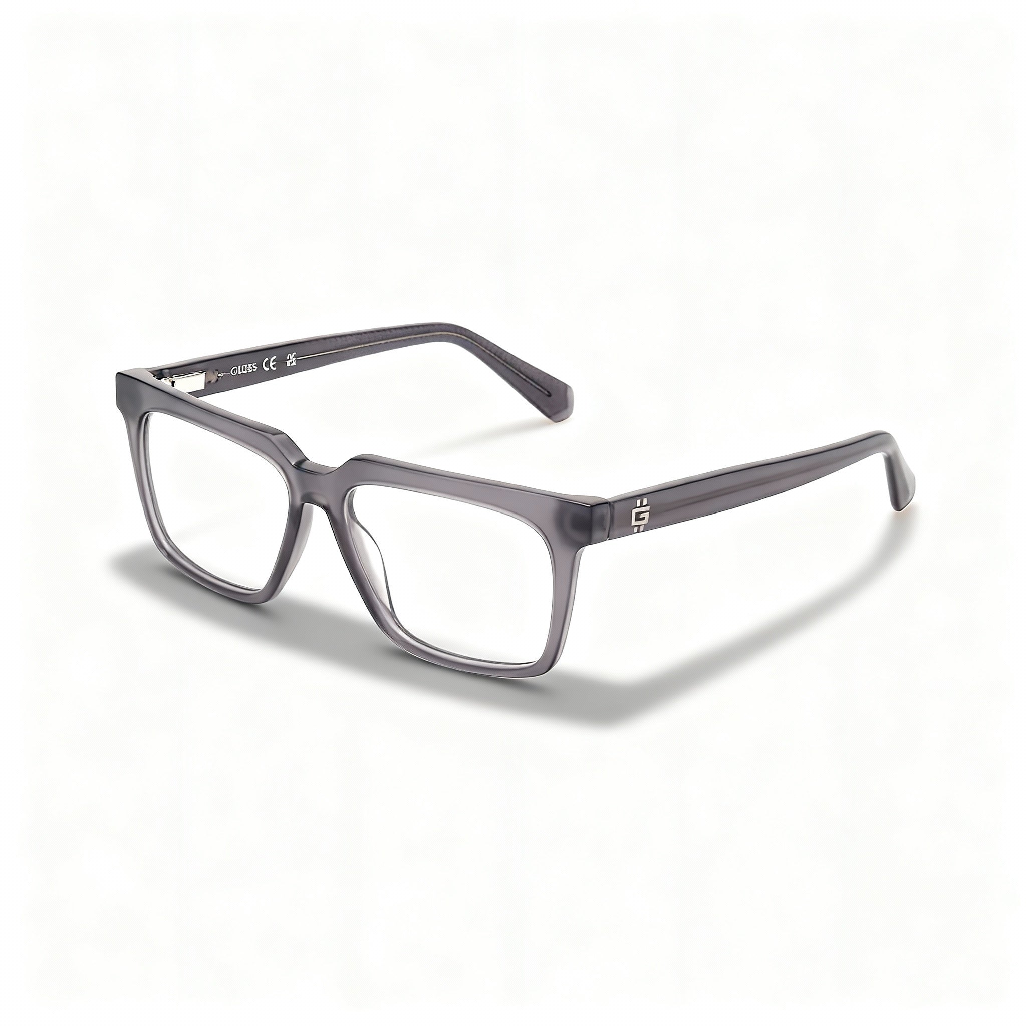 GUESS GU50133 Women's Plastic Eyewear, Shiny Grey Frame, Multicoloured Lenses, Size 54-15-135