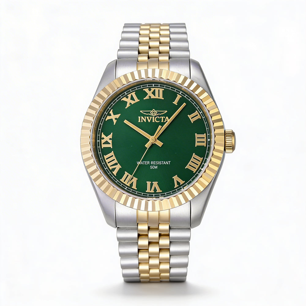 Invicta Specialty 47403 Unisex Classic Green Dial Stainless Steel Quartz 5 Bar Water Resistant Watch 43mm