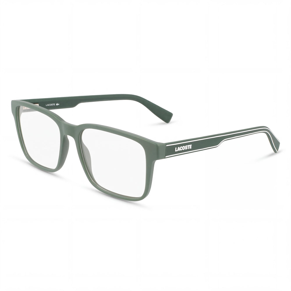 Lacoste CASUAL - Montura inyectada verde mate para hombre con lentes de policarbonato verde mate no polarizadas de 55 mm