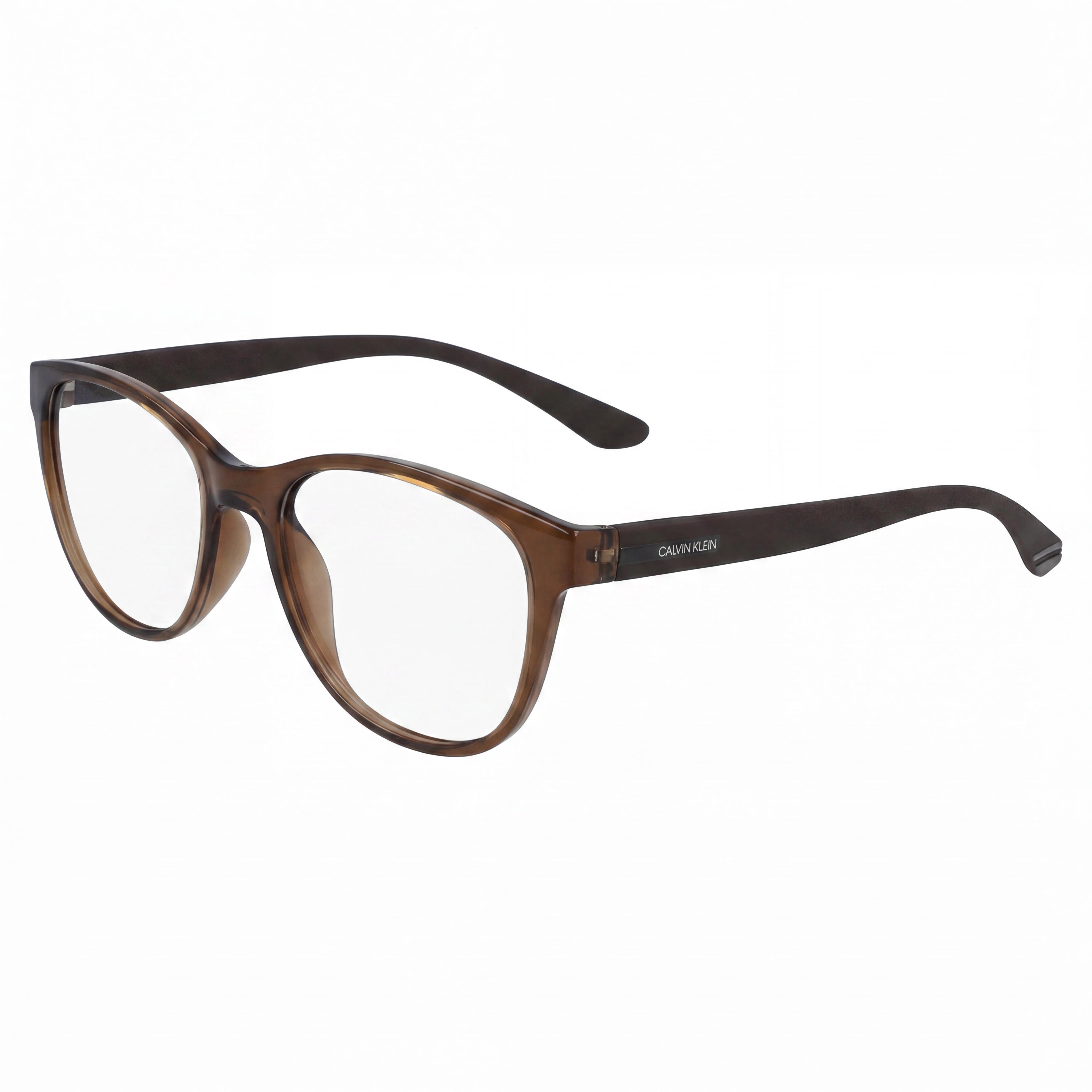 Calvin Klein Ck19572 Women's Optical Eyeglasses with Crystal Amber Brown Plastic Frame and Clear Lenses 52mm, Photo 1