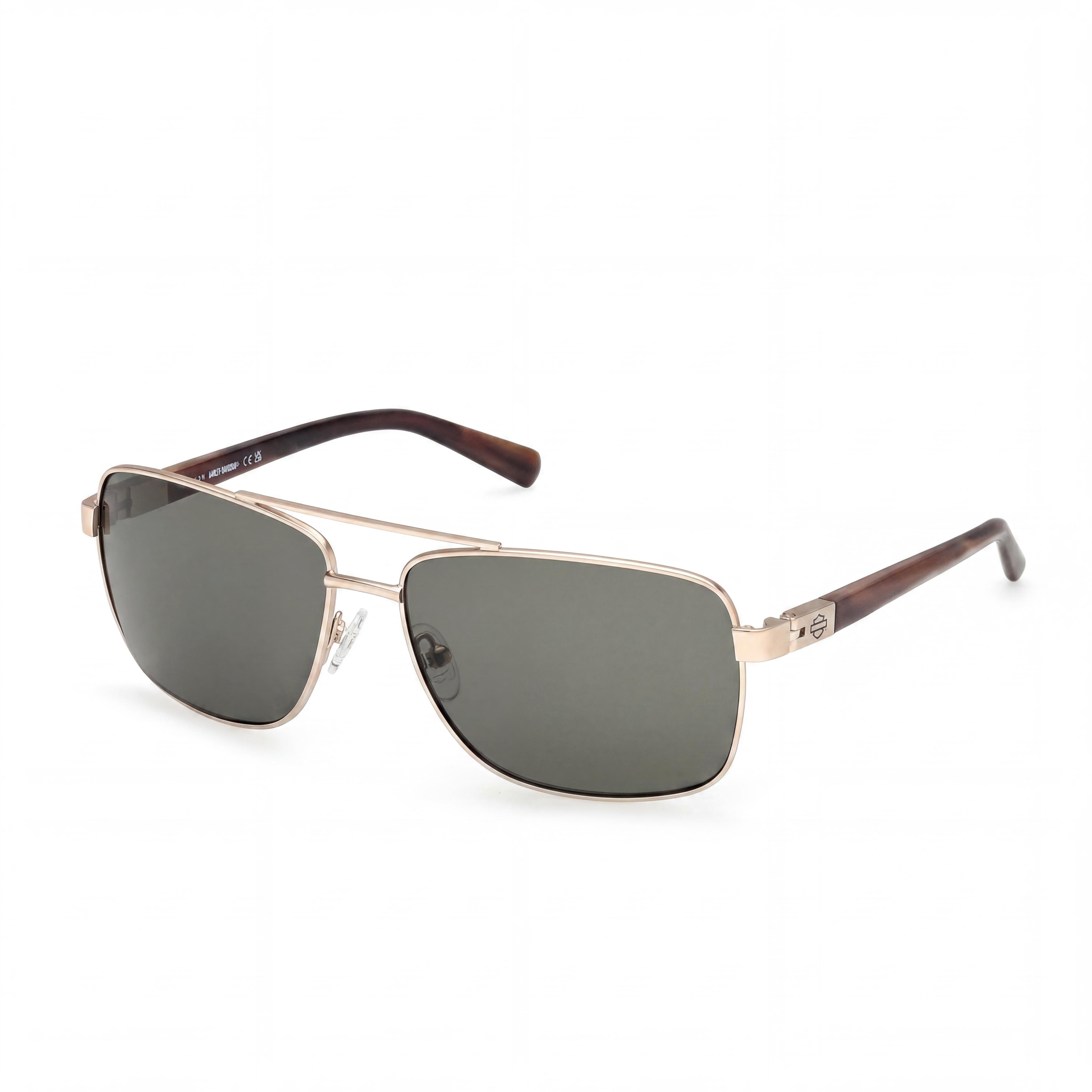 Harley-Davidson Hd00018 Men's Matte Pale Gold Green Frame with Smoke Polarized Polycarbonate Lenses 61mm, Photo 1