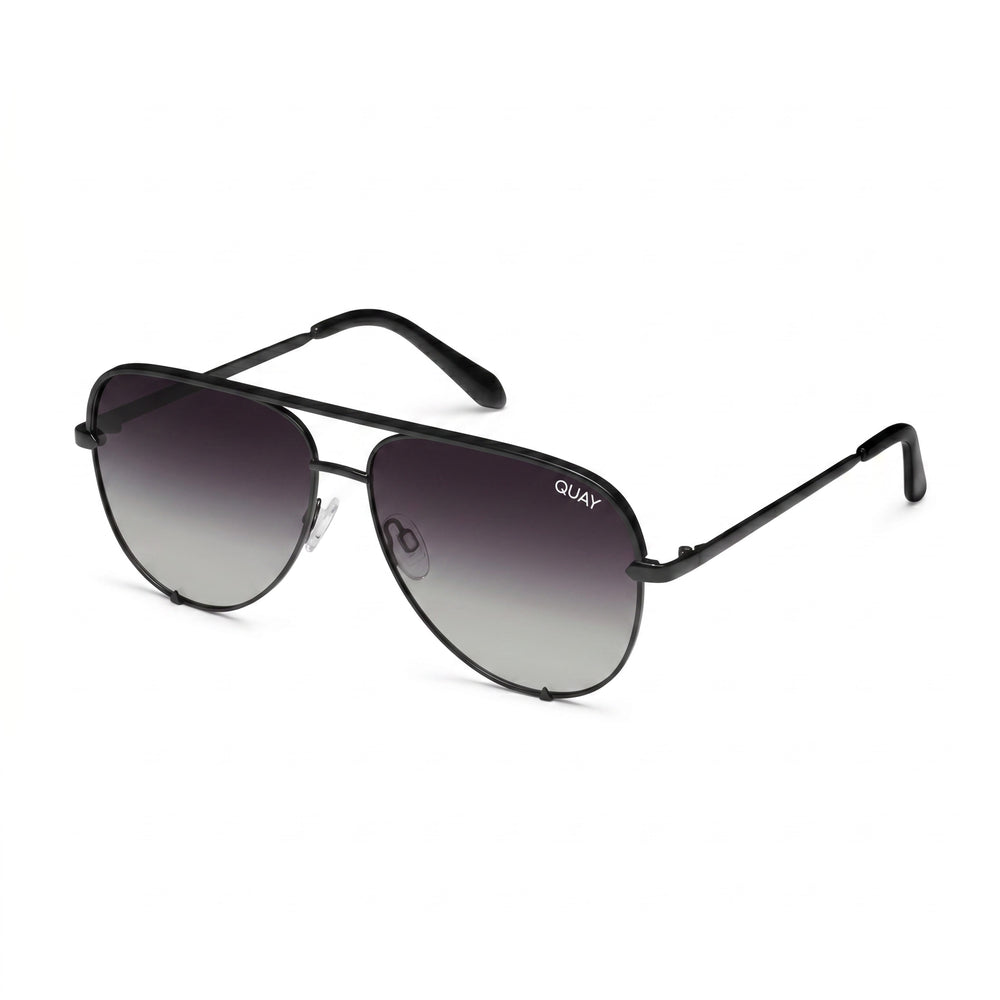 Gafas de sol polarizadas de metal negro difuminado con protección UV para mujer, modelo High Key Large de QUAY AUSTRALIA