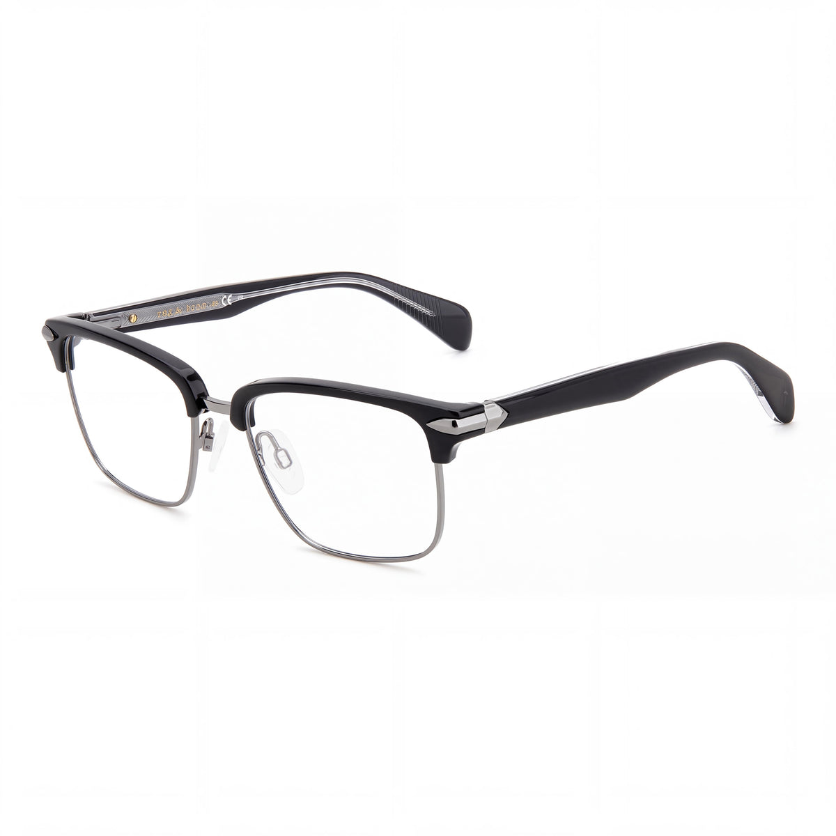 Gafas de sol modernas para hombre rag & bone con montura de acero aleado y lentes de policarbonato negras 53-18-140mm, Photo 1