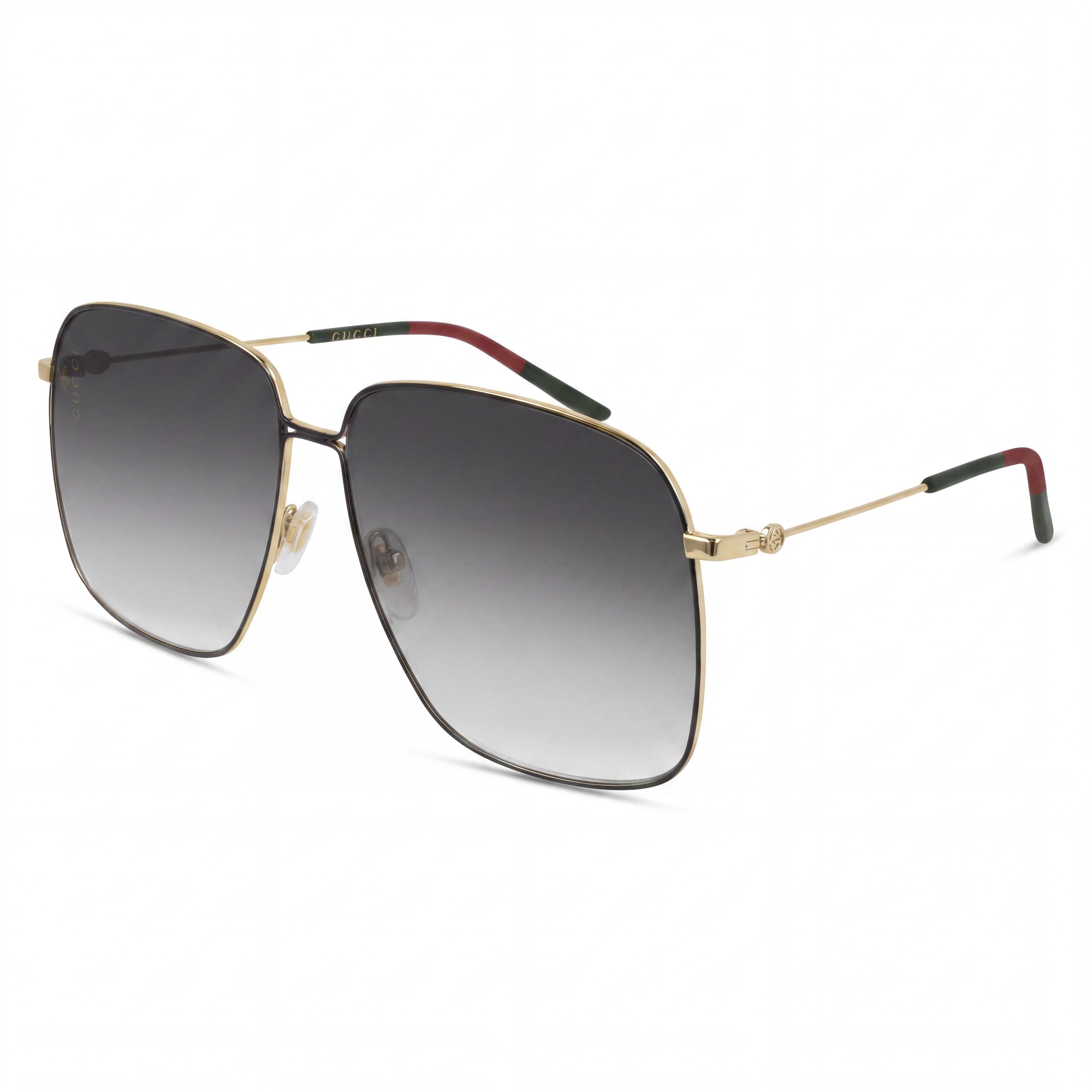 Gucci GG0394S-001 Women's Gold Grey Metal Grey Gradient 100% UV Protection Sunglasses 61mm, Photo 1