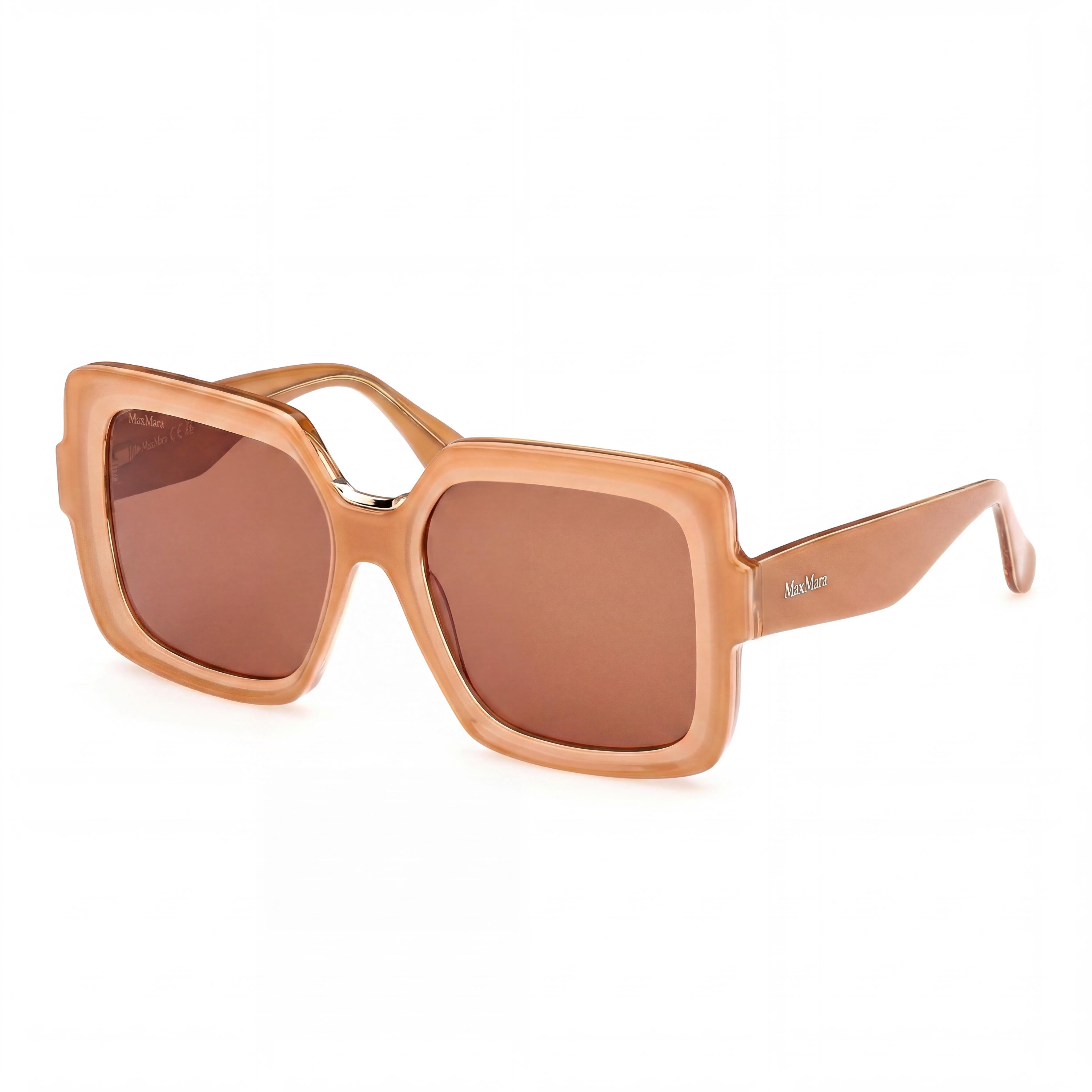 MaxMara Clásico Women's Shiny Light Orange Acetate Eyewear, Orange Lenses, 56mm Lens Width, 18mm Bridge, Photo 1
