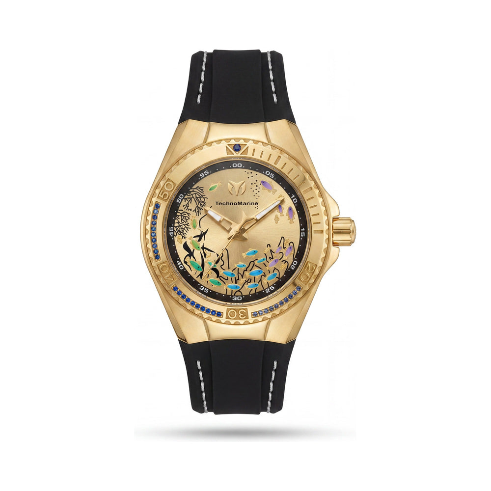 Technomarine Cruise TM-125010 Unisex Acero Inoxidable Dorado Correa de Silicona 40mm Cuarzo 10 ATM