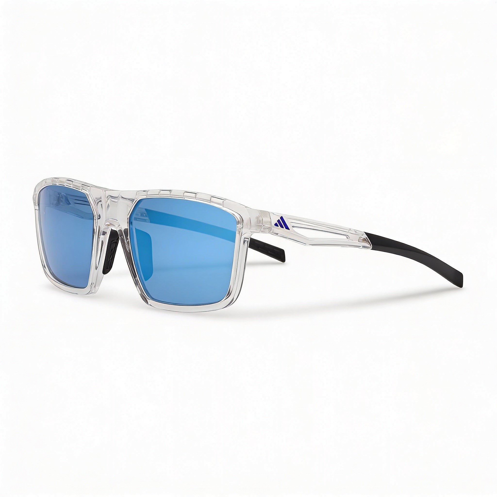 adidas Casual Unisex Crystal Plastic Blue Mirror Polycarbonate UV 400 Non-Polarized Sunglasses 57-20-130
