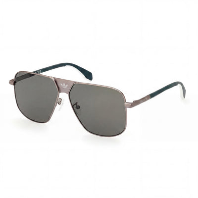 adidas Modern Unisex Matte Gunmetal Plastic Frame Green Acetate Lenses UV Protection Sunglasses 60mm