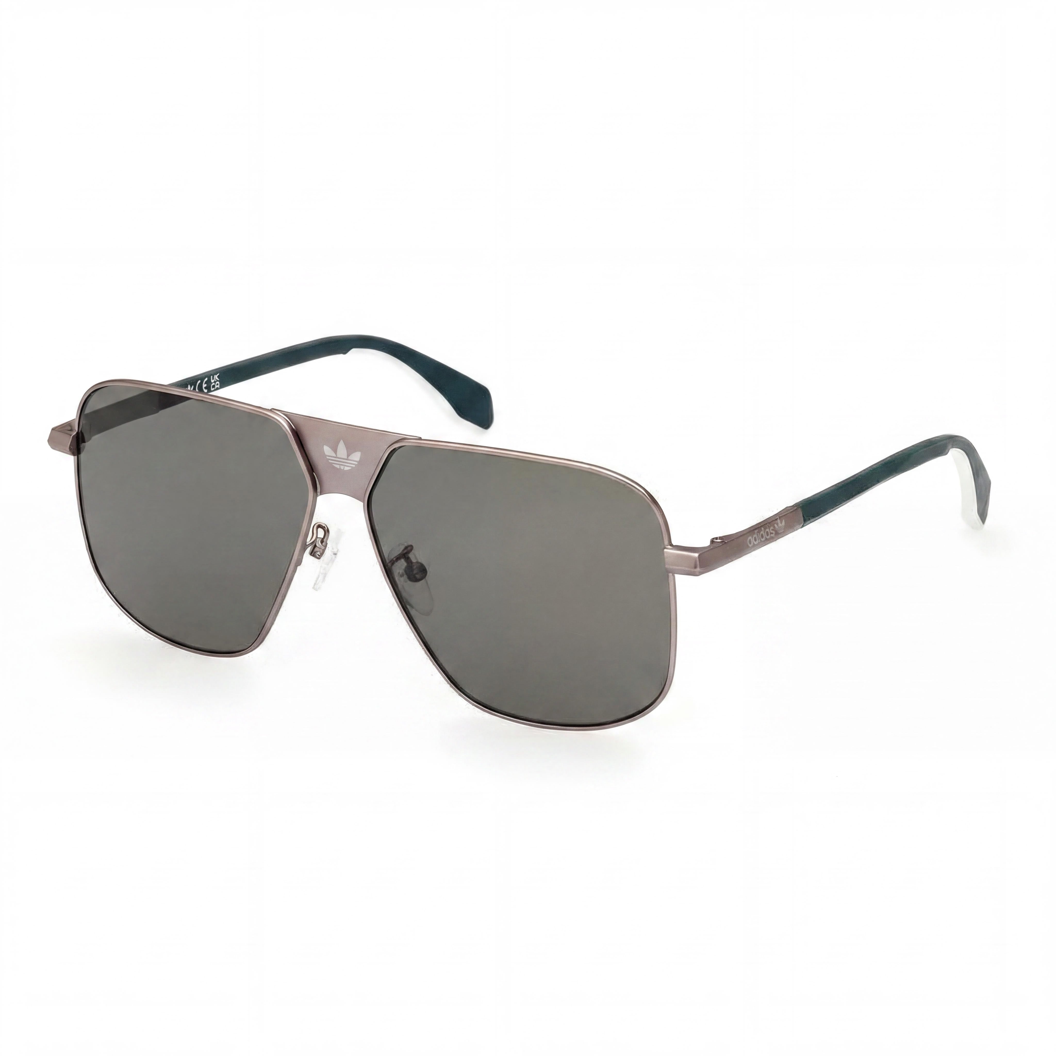 adidas Modern Unisex Matte Gunmetal Plastic Frame Green Acetate Lenses UV Protection Sunglasses 60mm, Photo 1