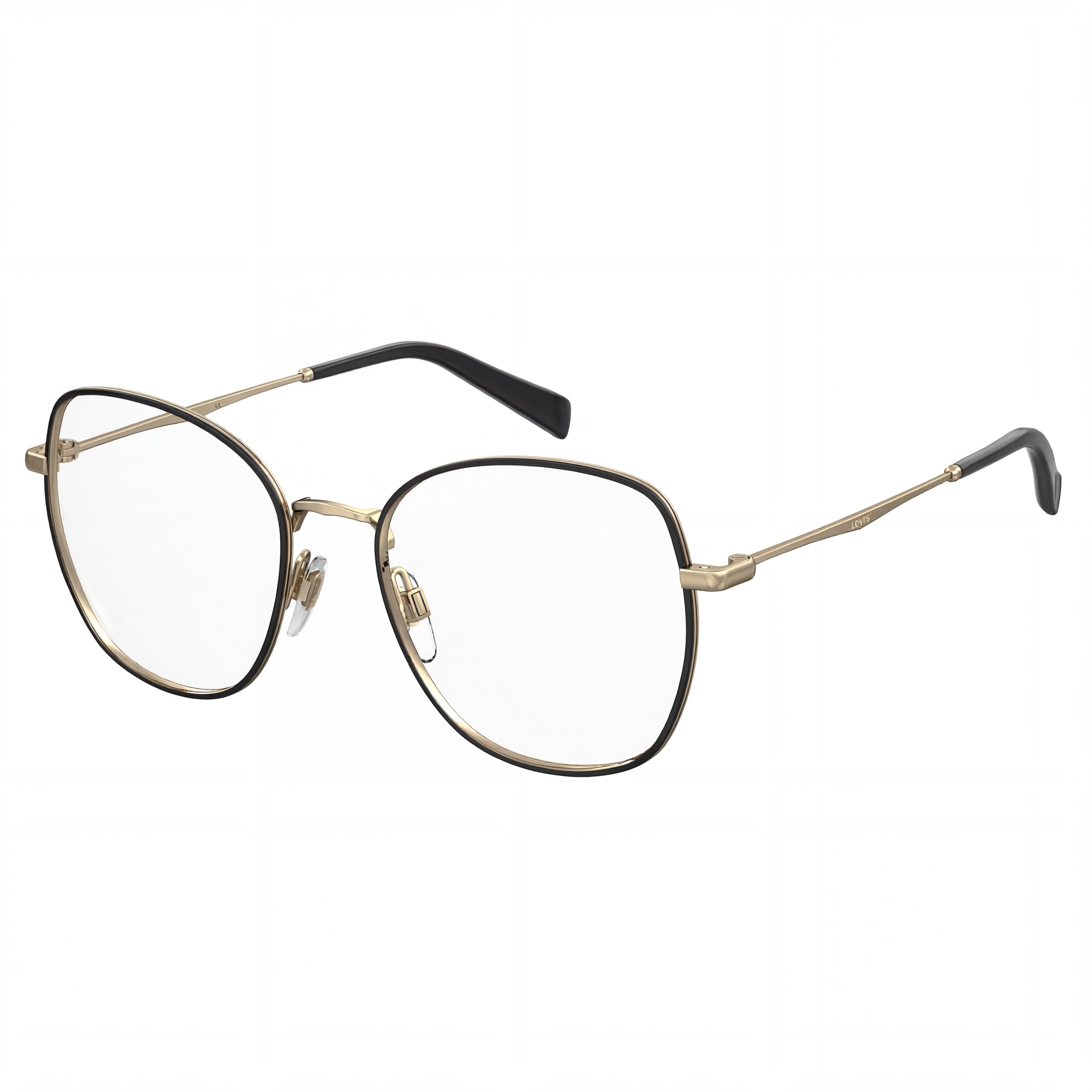 Gafas Levi's Lv 5023 para mujer, de acero inoxidable negro, montura completa, sobredimensionadas, con lentes transparentes listas para graduar, 52 mm, Photo 1