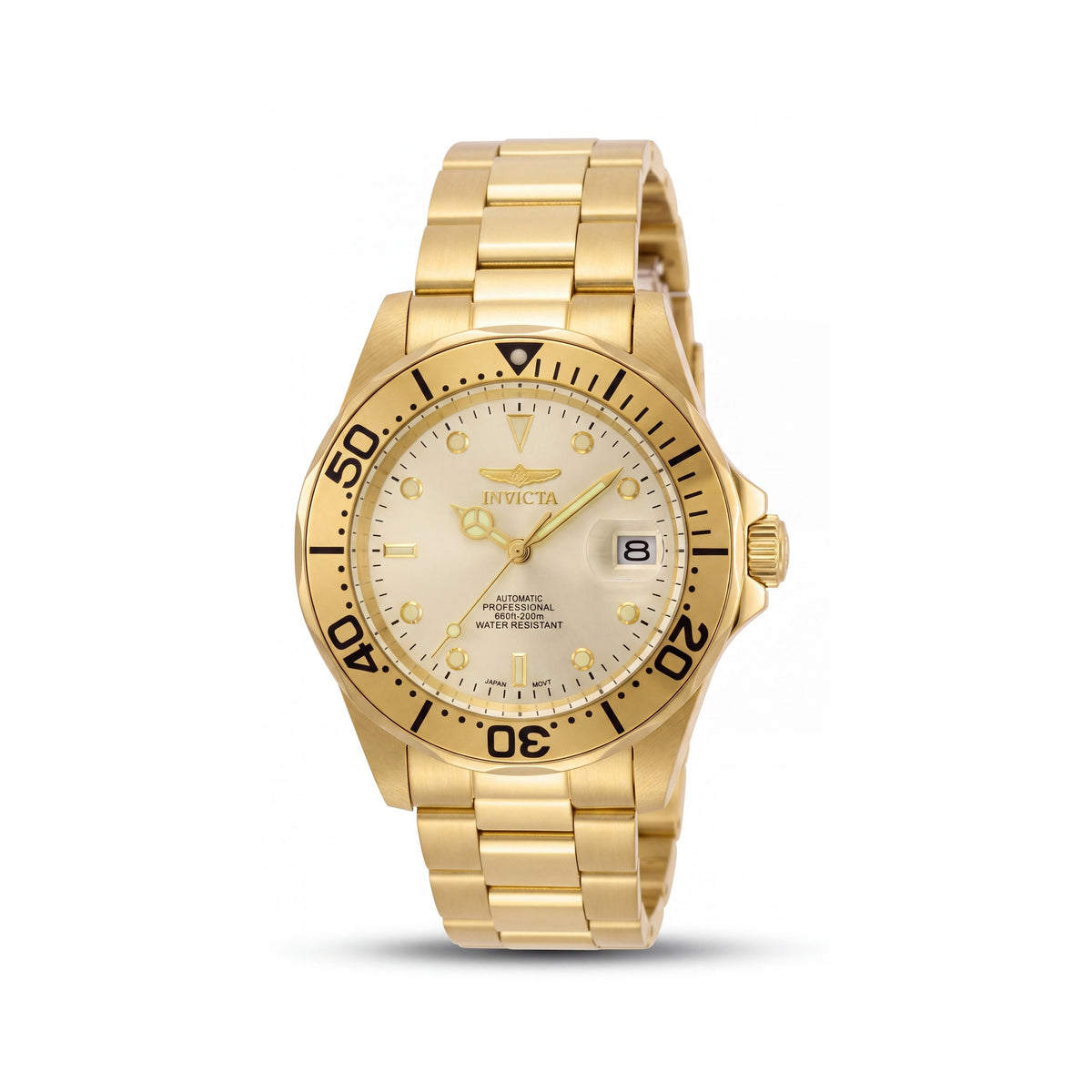 Reloj Invicta para hombre, colección Pro Diver, elegante deportivo automático con calendario perpetuo, resistente al agua, dorado champán, Photo 1