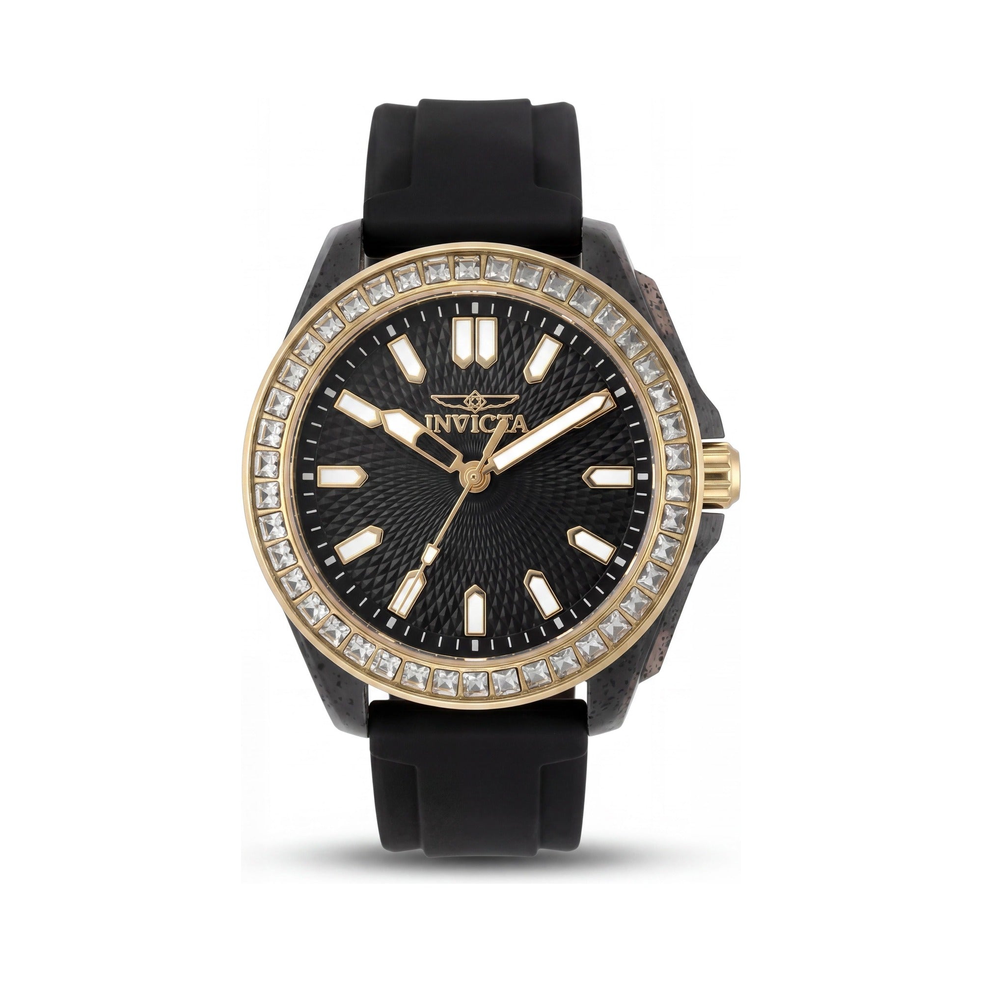Invicta Celestial 50204 Women's Black Plastic Case Quartz Wristwatch with Silicone Strap, 37mm, Photo 1