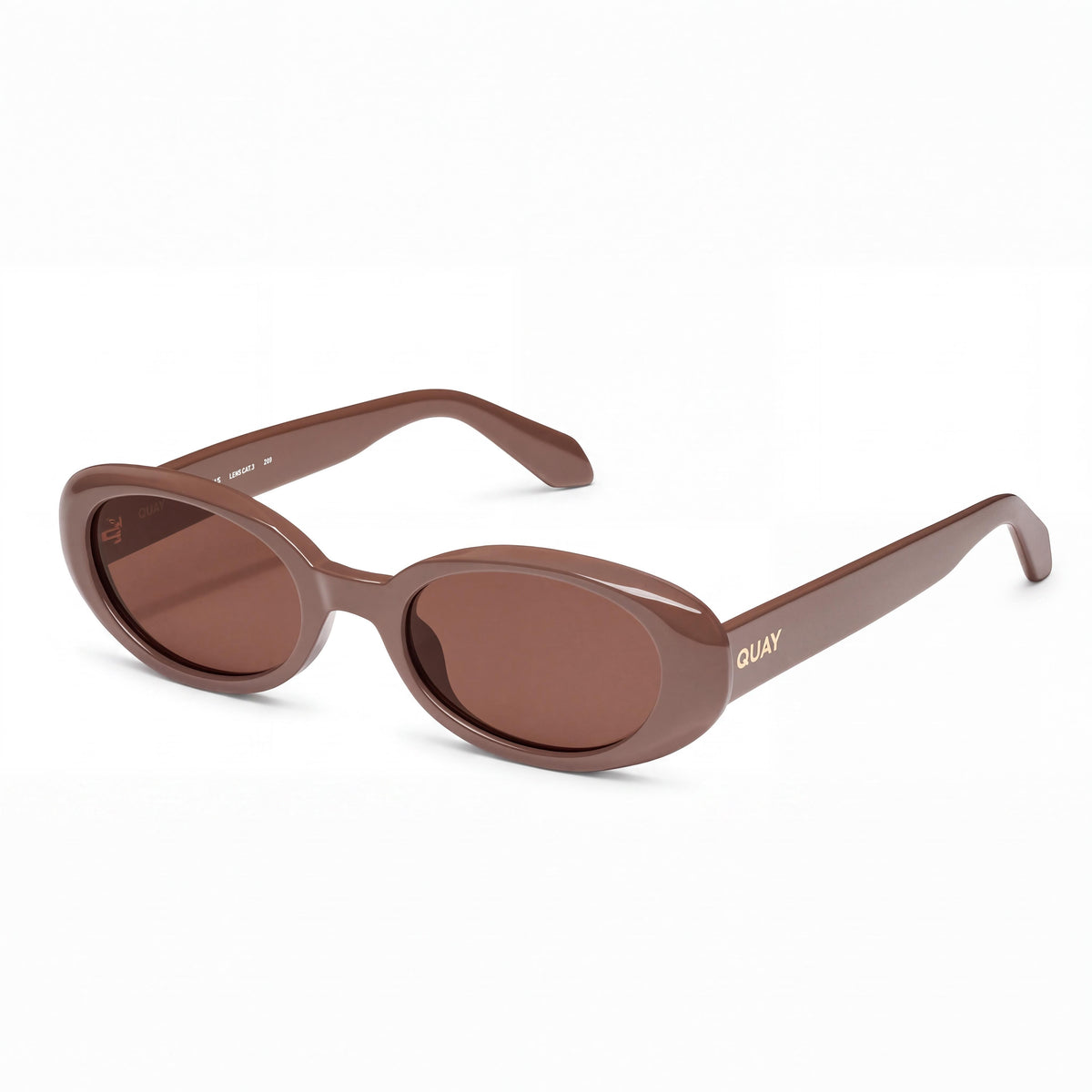 QUAY AUSTRALIA FELT CUTE Women's Round Doe Brown Injection Frame, Brown Lenses, UV Protection, Non-Polarized, 52mm, Photo 1