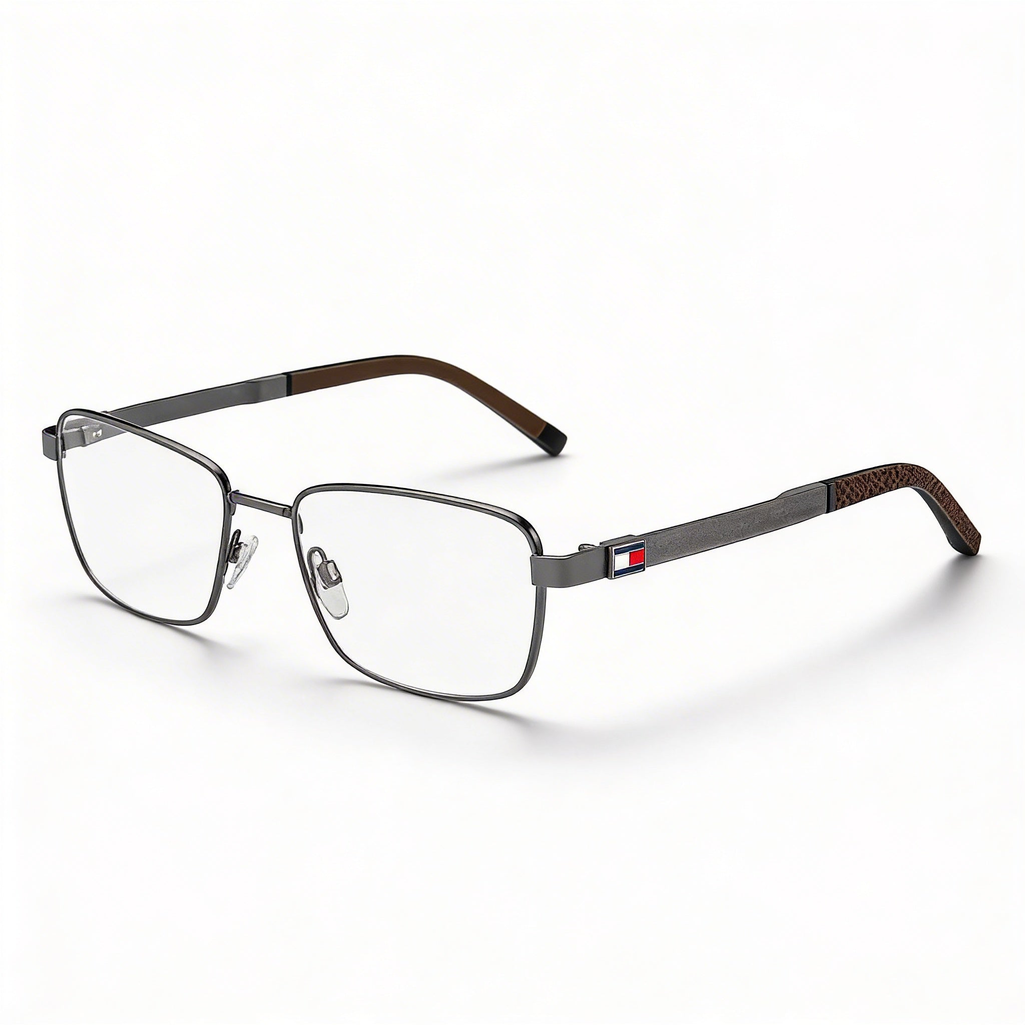 Tommy Hilfiger TH 1946 Men's Modern Alloy Steel Eyeglasses Matte Ruthenium Silver Clear Non-Polarized 55mm, Photo 1