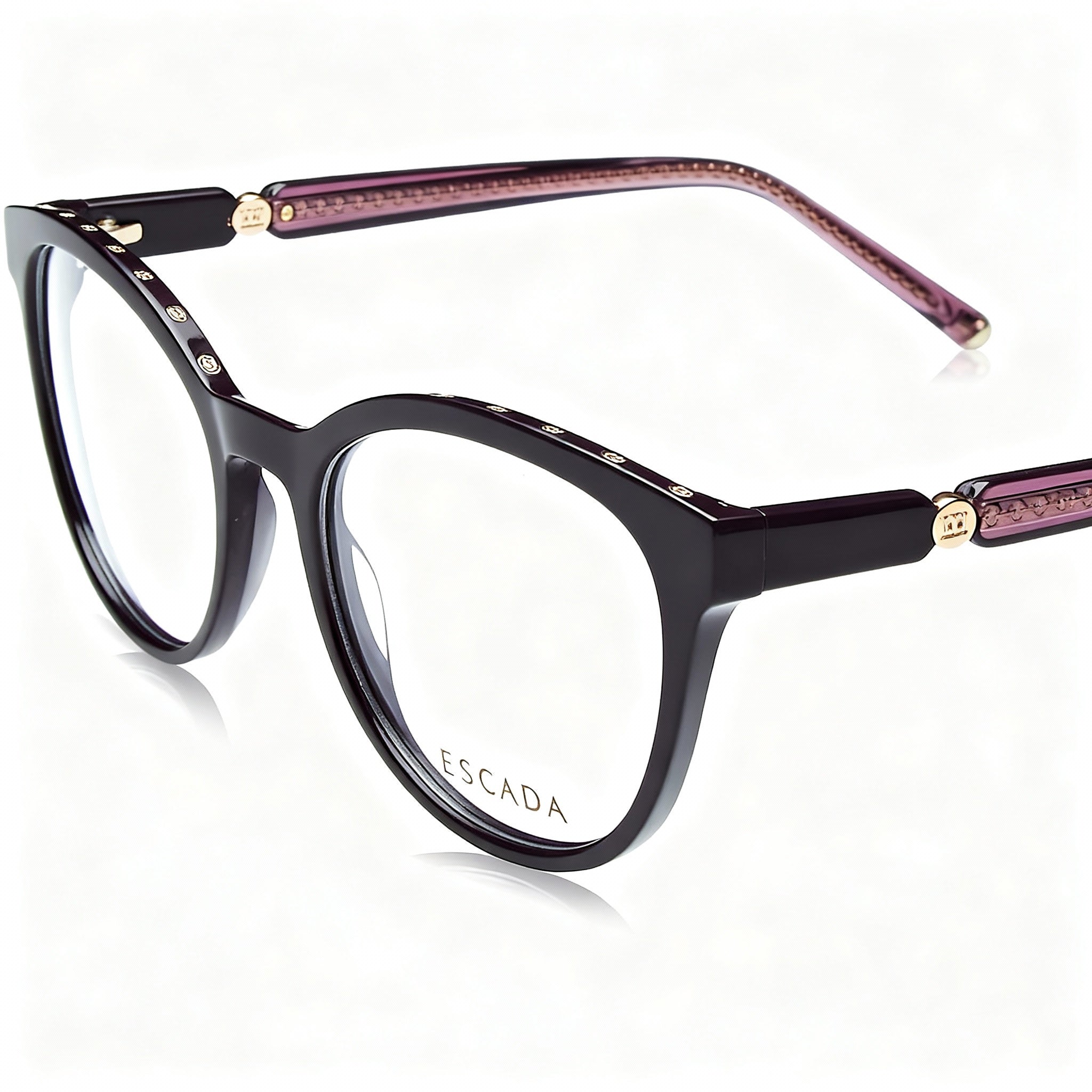 Escada Classical Women's Reading Glasses, crafted with a Violet Acetate Frame, Size 53-19-140mm