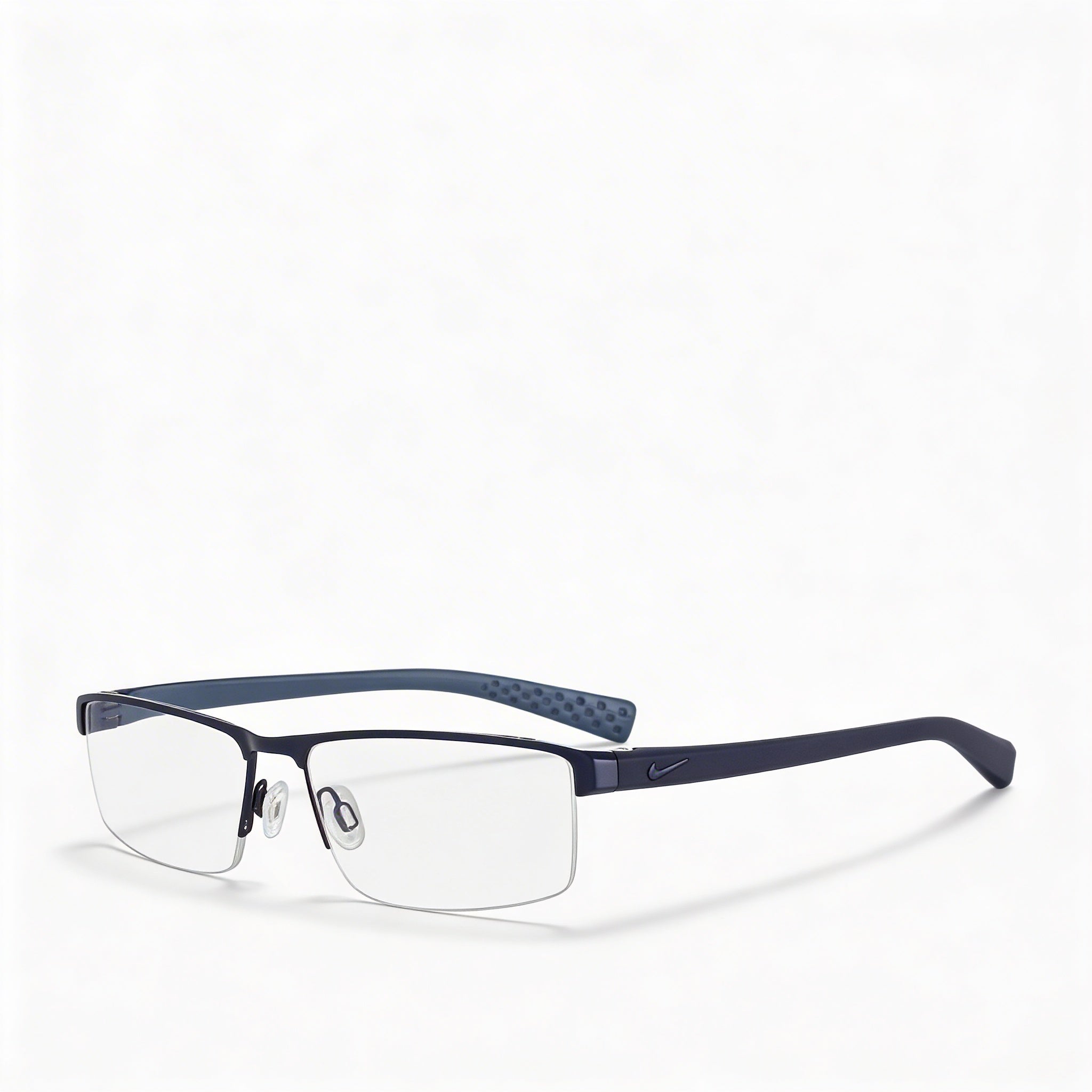 Nike Casual Men's Ophthalmic Eyewear, Satin Blue Fade Frame, Transparent Plastic Lens, 55mm, Photo 1
