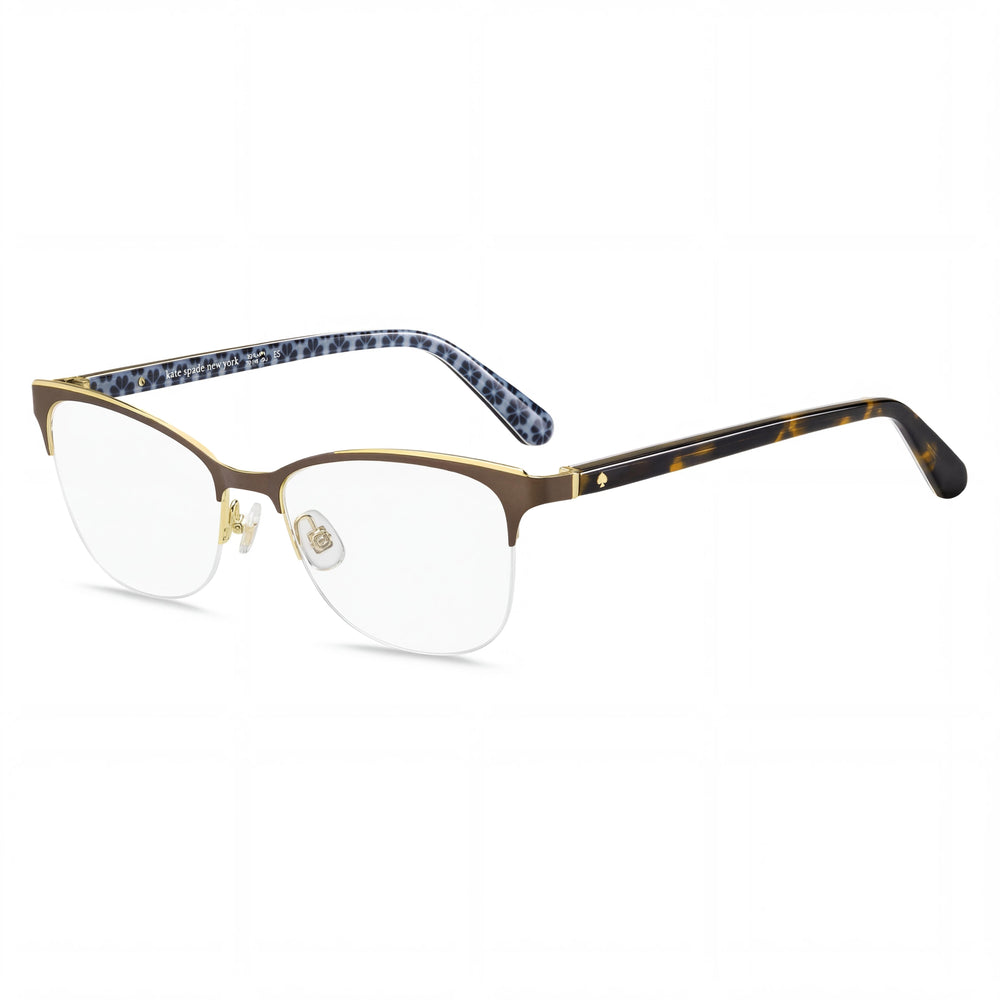 Gafas de sol Kate Spade New York Brieana 09Q para mujer, de acetato color habana marrón, semi-montura, rectangulares y cuadradas, de 52 mm