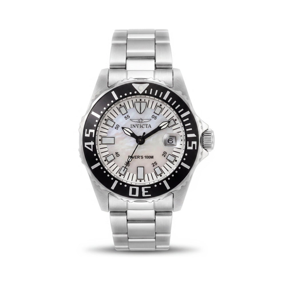 Invicta Pro Diver 2958 Unisex Stainless Steel 30mm White Mother of Pearl Luminous Quartz Watch 100M WR