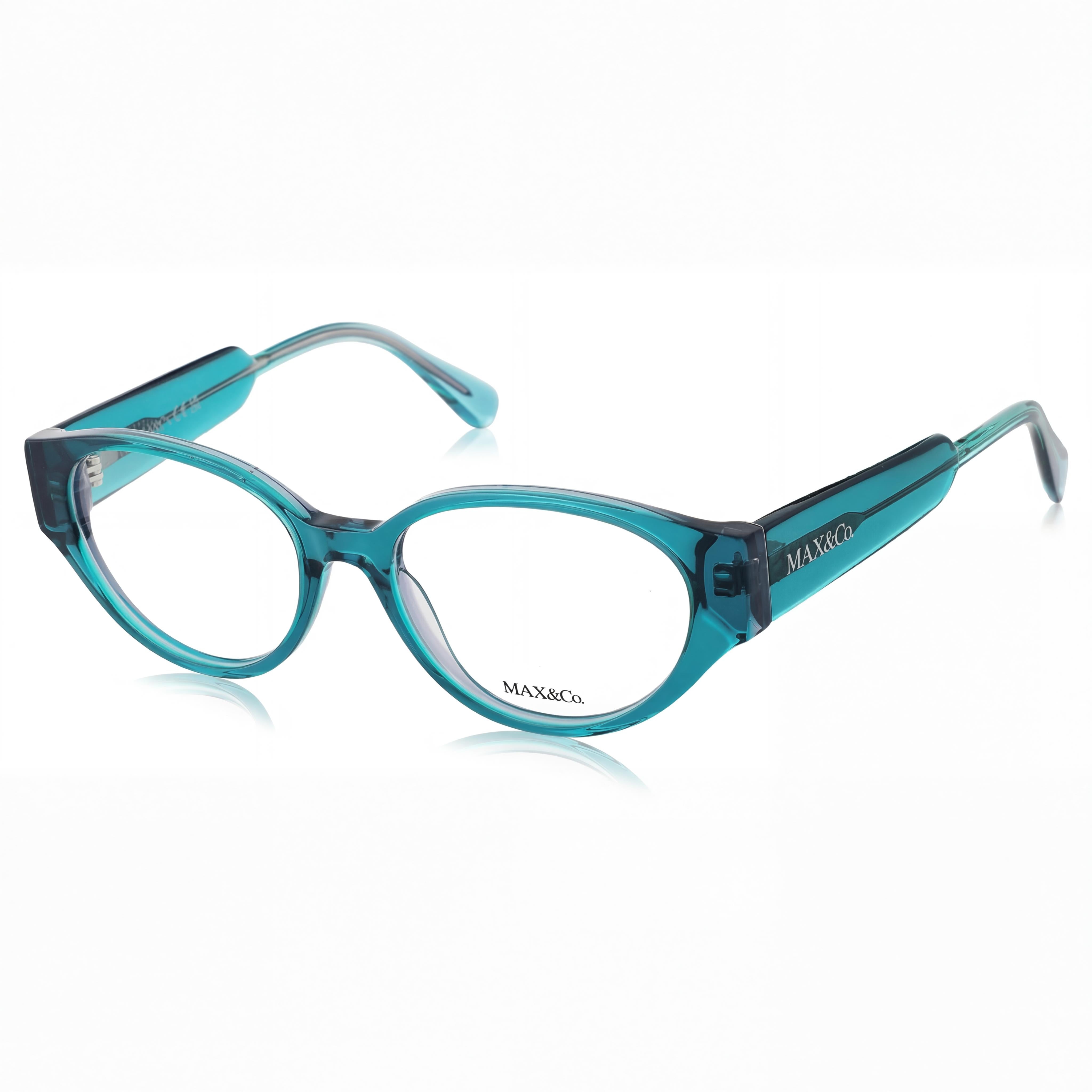 Max&Co. Casual Women's Eyeglasses featuring Dark Green Acetate Frame and Transparent Plastic Lenses 52-17-140, Photo 1