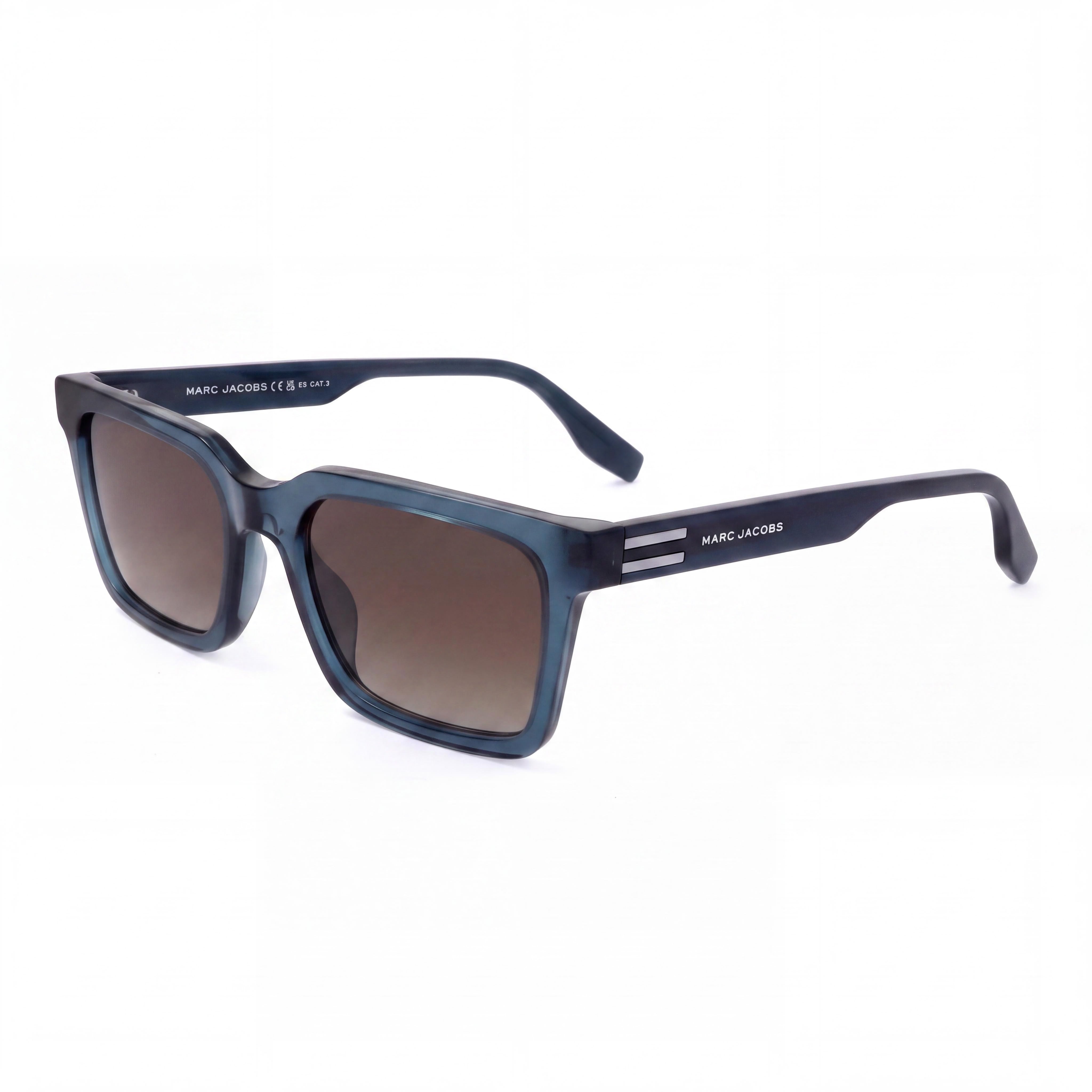 Gafas de sol informales Marc Jacobs para hombre con montura de acetato azul-marrón y lentes marrones con protección UV de 53 mm, Photo 1