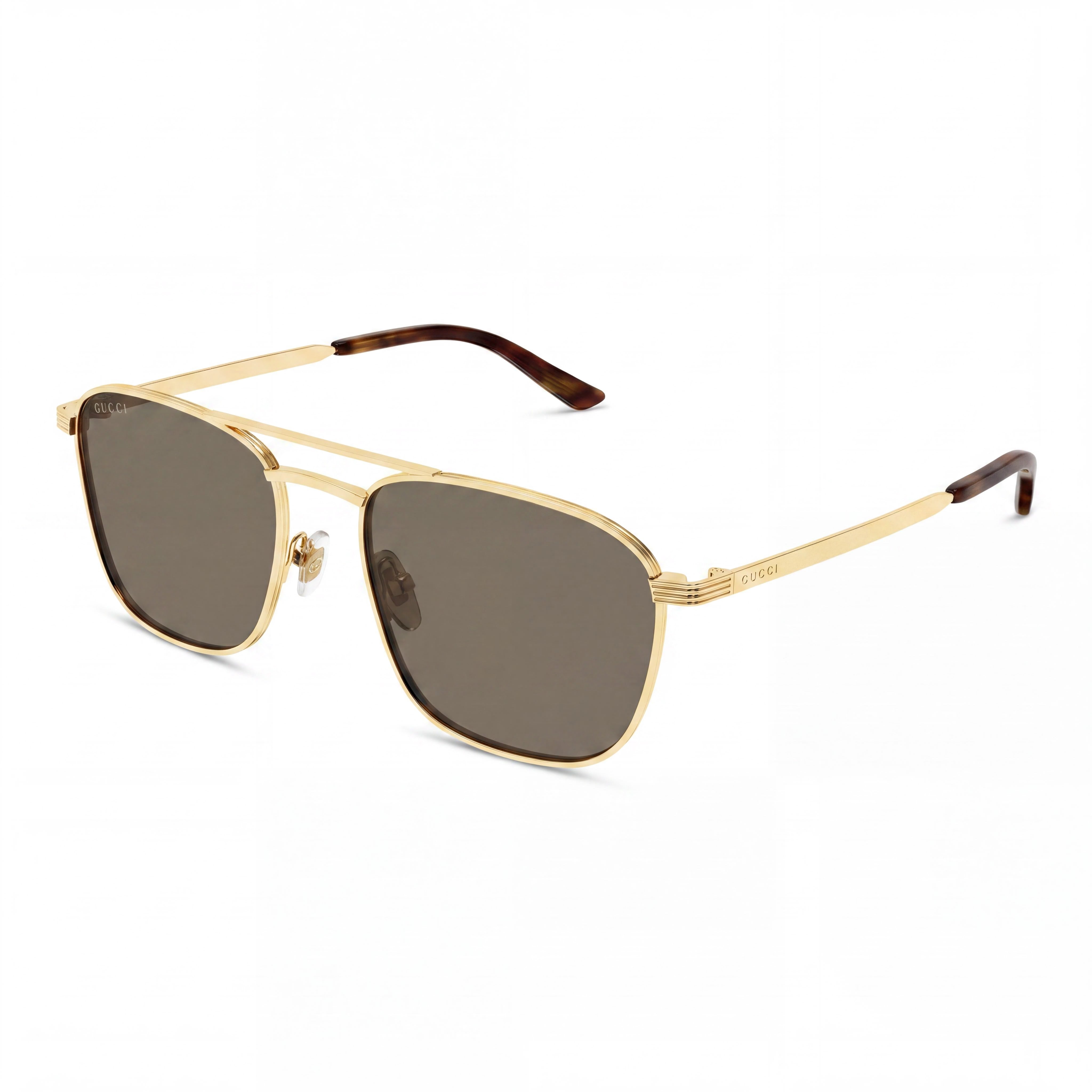 Gafas de sol Gucci modernas unisex, montura negra con cristales negros, ancho del puente 18 mm, longitud de las patillas 145 mm, Photo 1