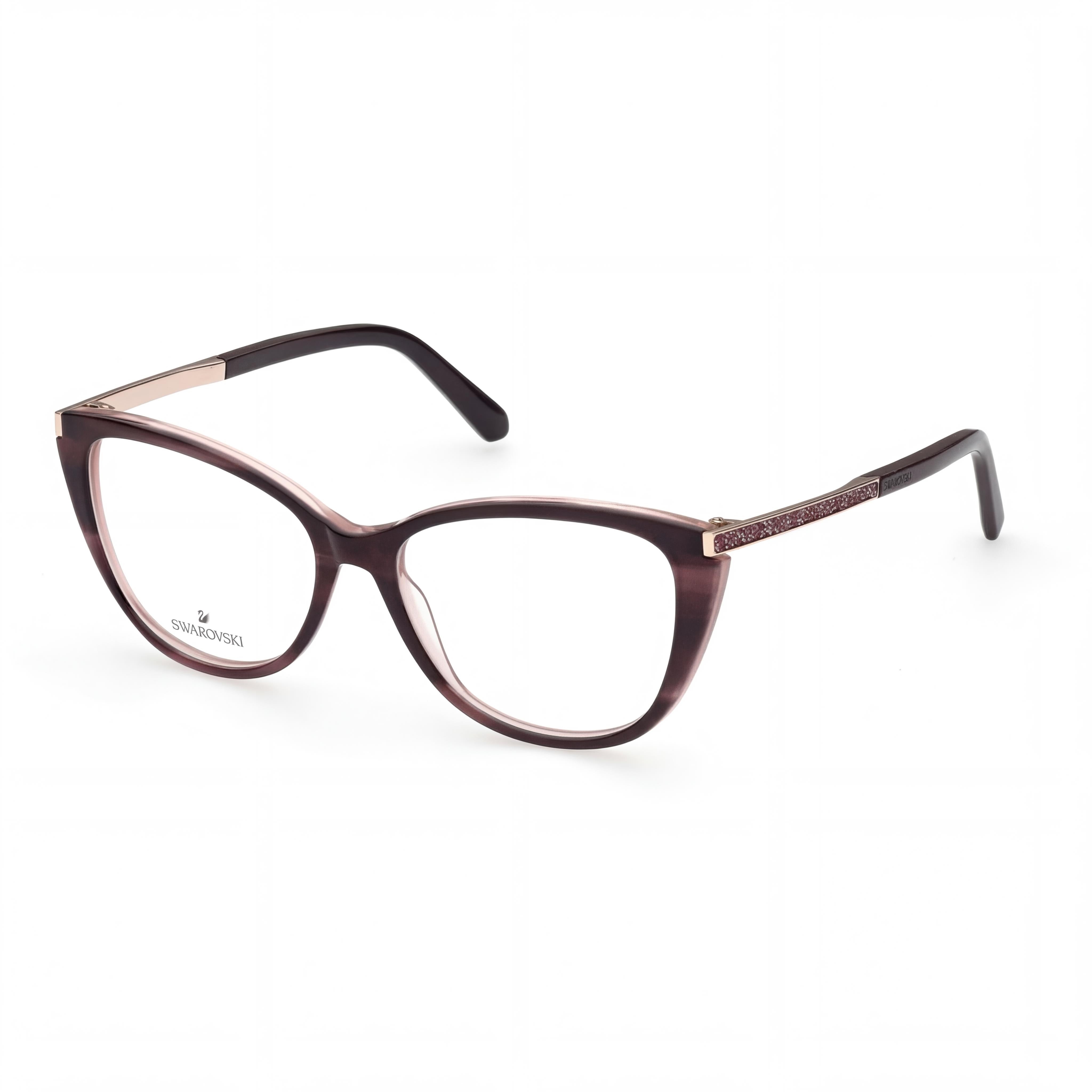 Swarovski SK5414 Modern Women's Bordeaux Optical Eyeglasses Frame, Prescription Ready with Clear Demo Lenses, 53mm, Photo 1
