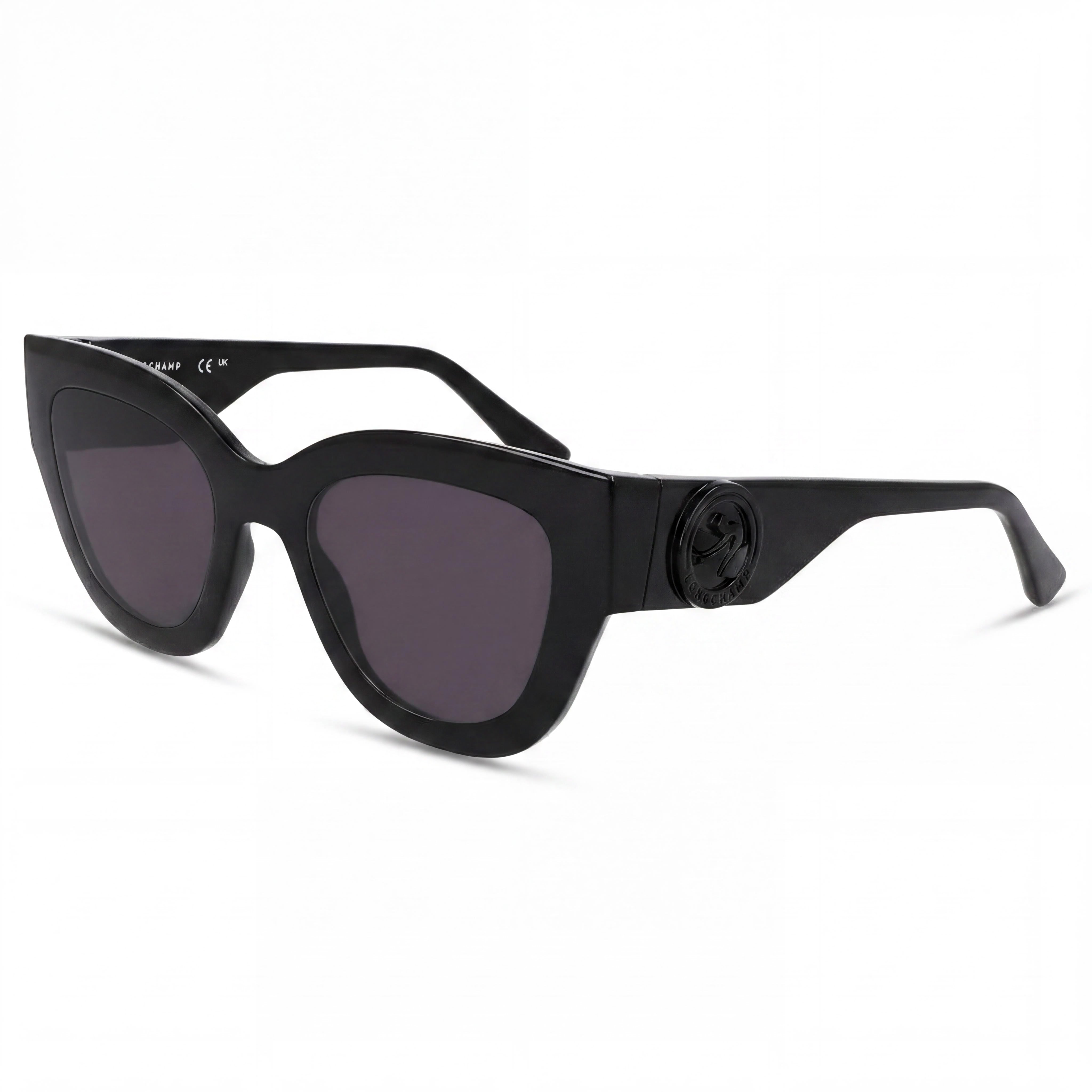 Gafas de sol Longchamp LO744S para mujer, informales, con montura inyectada negra, lentes de policarbonato no polarizadas, 52 mm, Photo 1