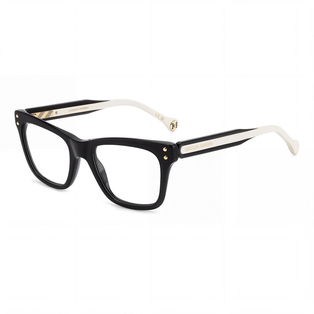 Carolina Herrera 0257 Women's Square Sunglasses with Black White Plastic Frame and Multicolor Lenses 51mm, Photo 1