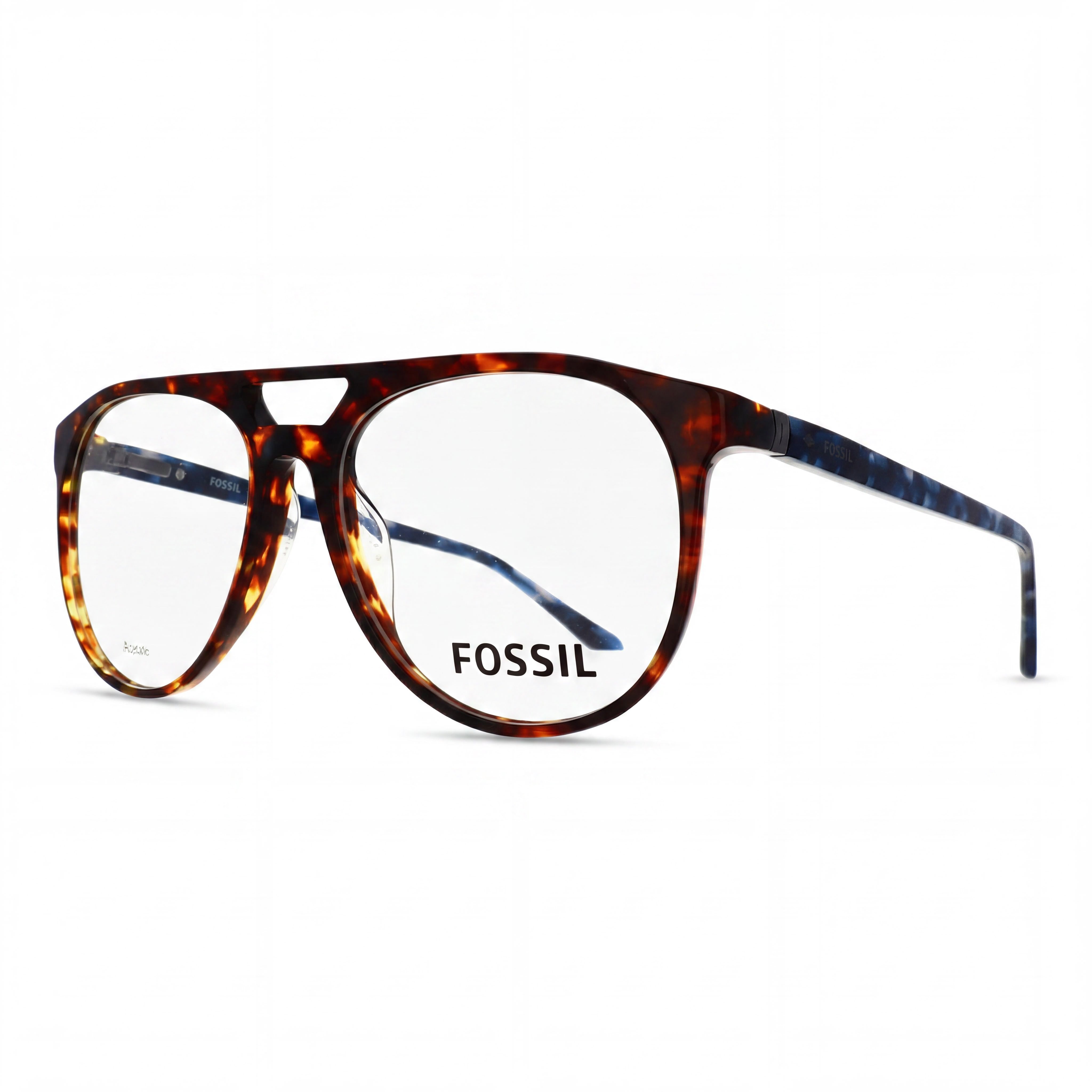 Fossil 7054 Unisex Acetate Eyeglasses Frames Dark Havana with Clear Demo Lenses 53-16-145mm, Photo 1