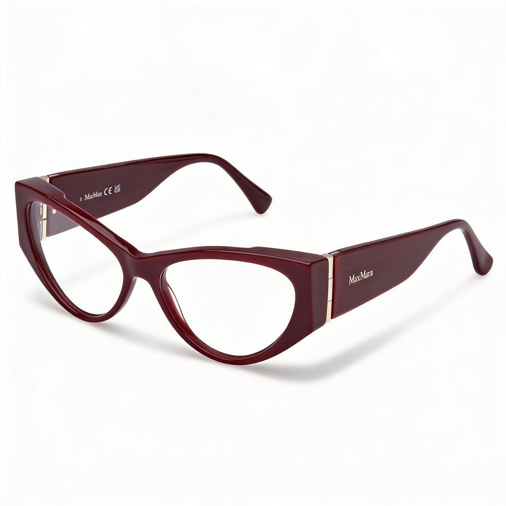 Gafas unisex MaxMara Clásico con montura de plástico y lentes de policarbonato en burdeos brillante de 55 mm