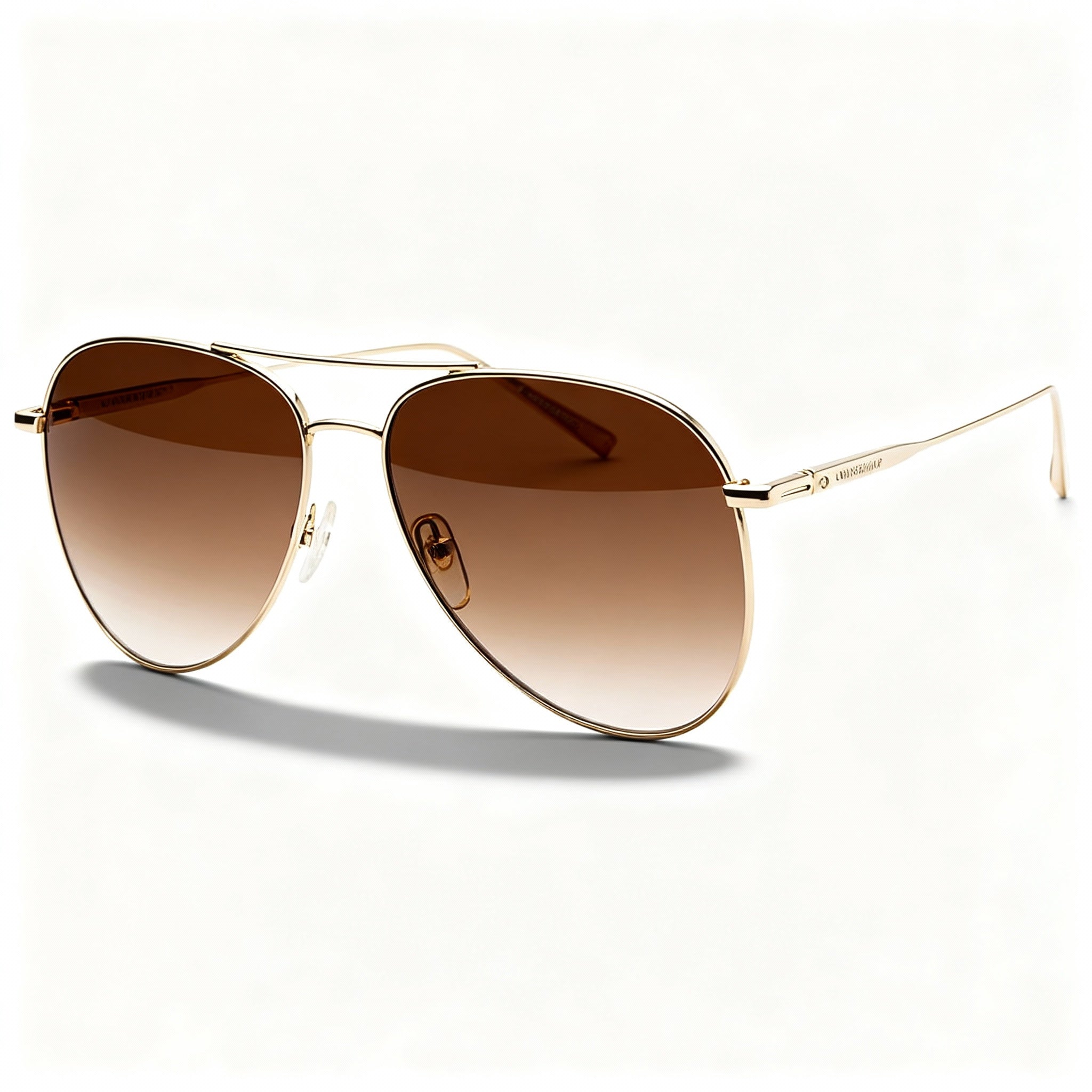 Longchamp Modern Women's Metal Pilot Sunglasses, Golden-brown Frame, Gradient Brown Lenses, UV400, 59mm, Photo 1
