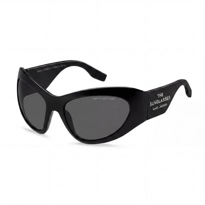 Marc Jacobs Gafas de sol informales para mujer, montura de poliamida negra y gris con lentes de policarbonato no polarizadas negras 62-18-120mm