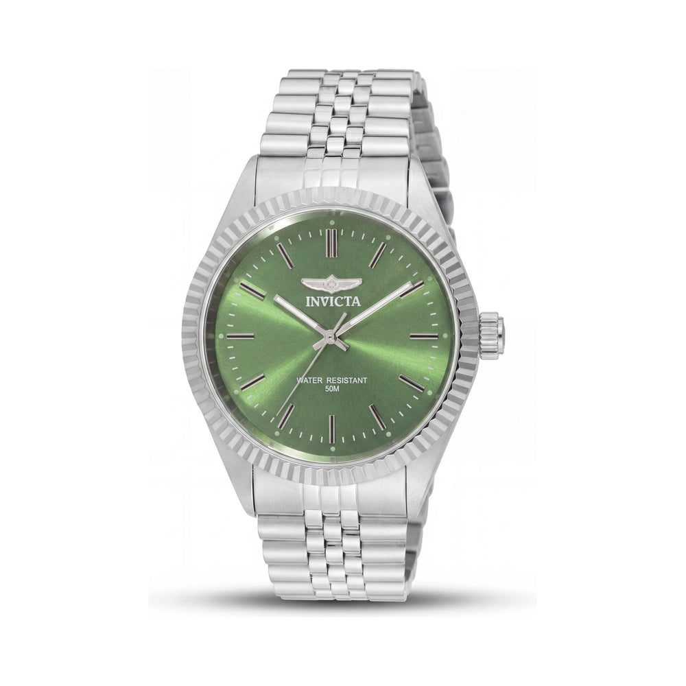 Invicta Specialty 49313 Men's Green Dial Silver Stainless Steel Quartz 5 ATM Water Resistant 43mm Watch