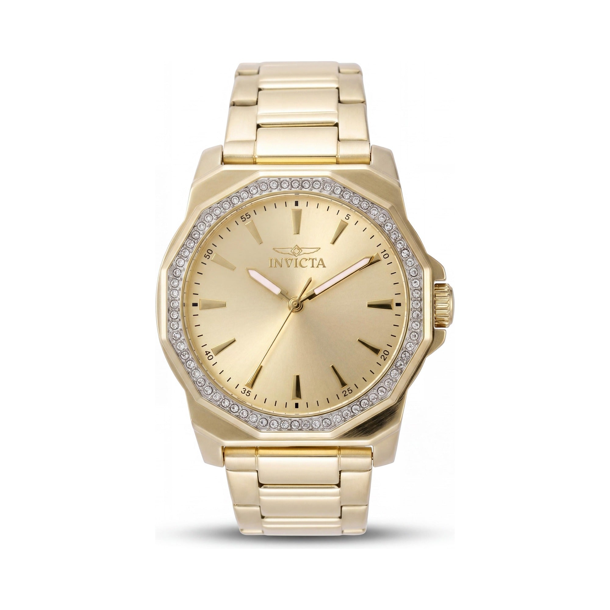 Invicta Speedway 49113 Unisex 34mm Gold Dial Stainless Steel Case Quartz Water Resistant Bracelet Watch, Photo 1