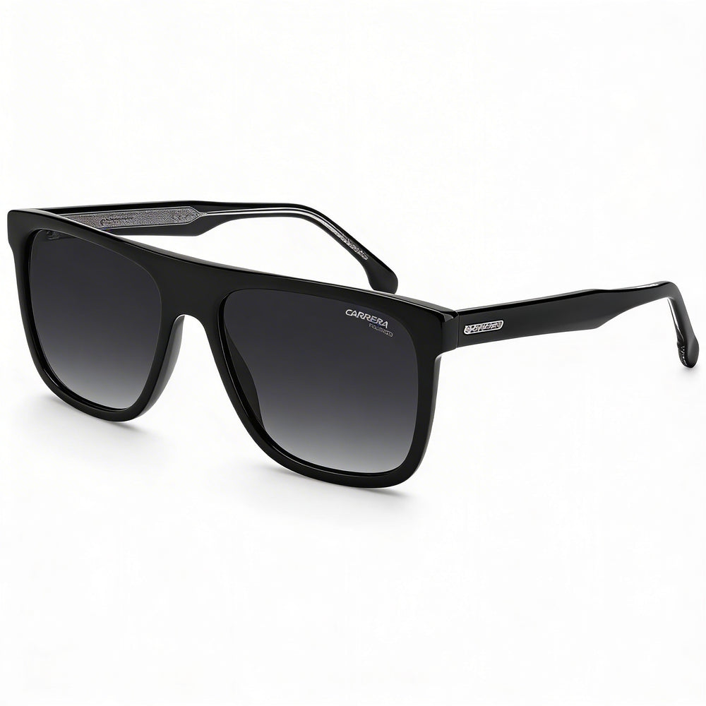 Gafas de sol Carrera 267/S para hombre, de acetato negro y gris, con protección UV y graduadas, de 56 mm