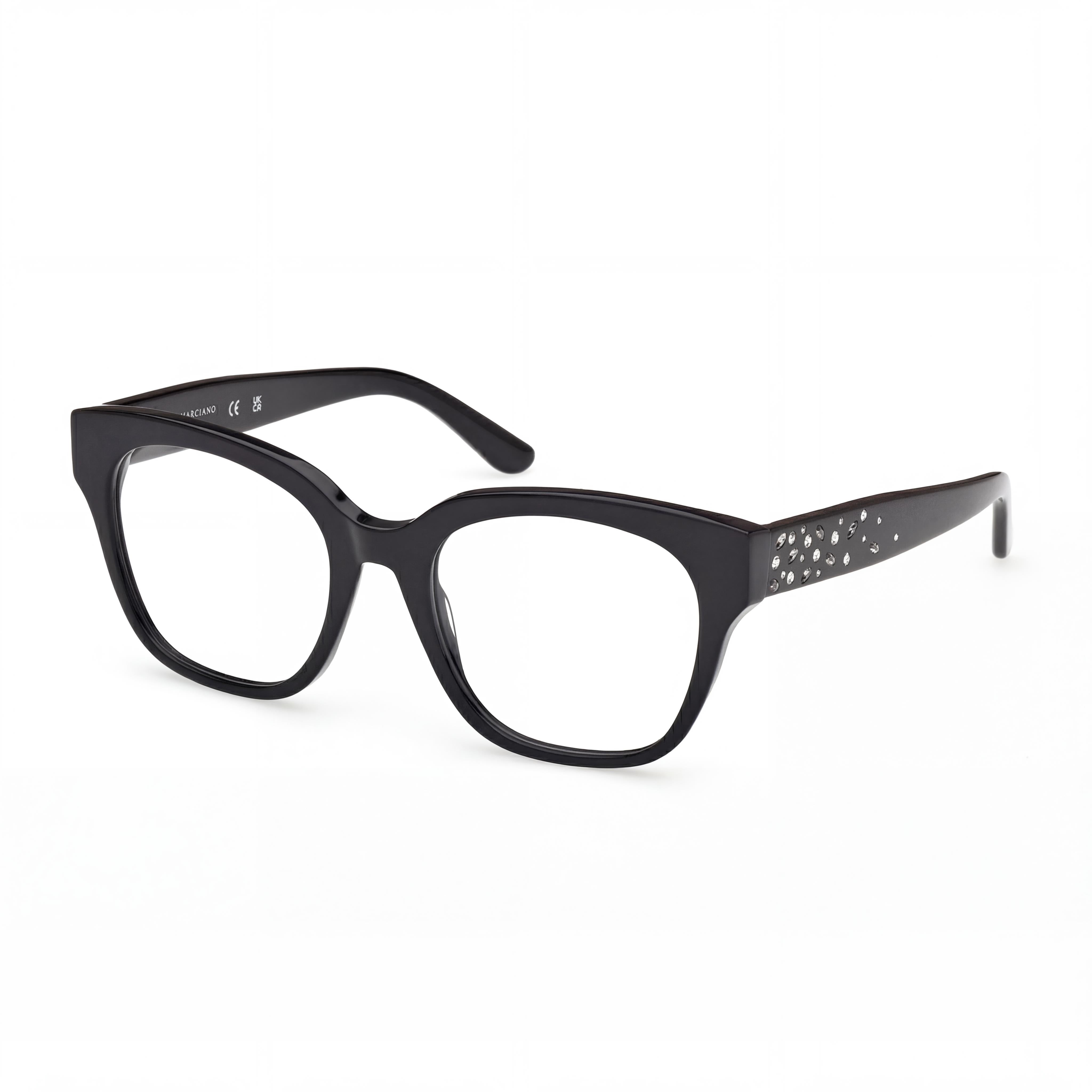 GUESS by Marciano Gm50017 Women’s Shiny Black Plastic Frame Eyewear with Polycarbonate Lenses - Size 52/19/140, Photo 1