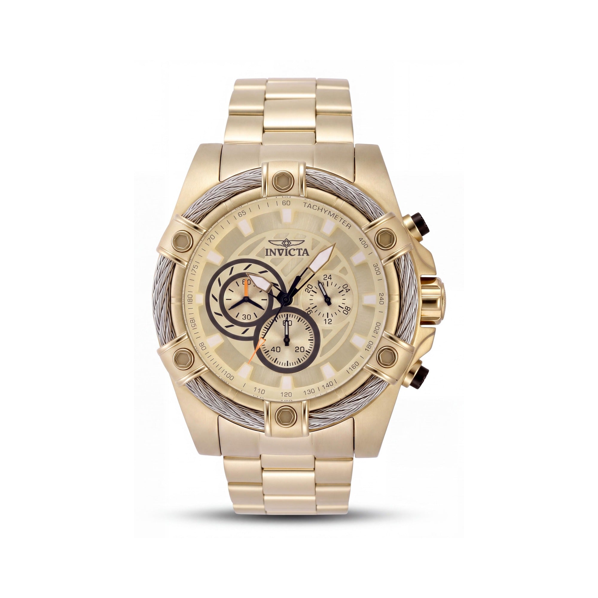 Invicta 48866 Bolt Gold-Tone Stainless Steel Bracelet Watch with Scratch-Resistant Flame Fusion Crystal & 100m Water Resistance, Photo 1