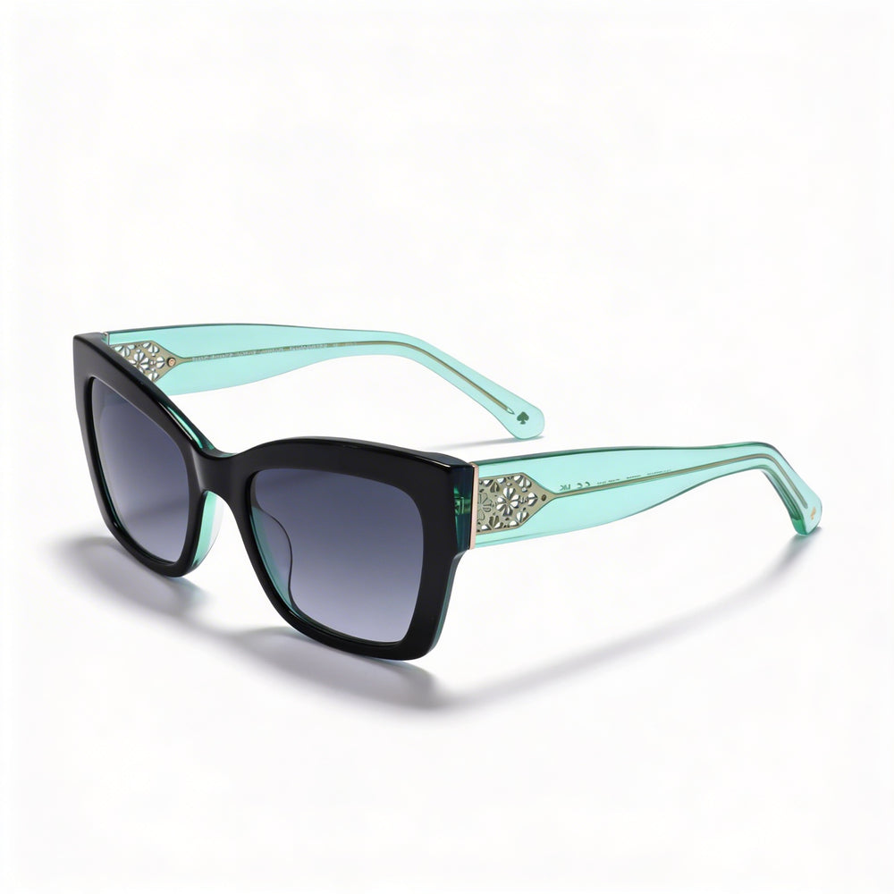 kate spade new york Valeria/S Gafas de sol de mujer negras de acetato con protección UV y lentes degradadas grises 53 mm