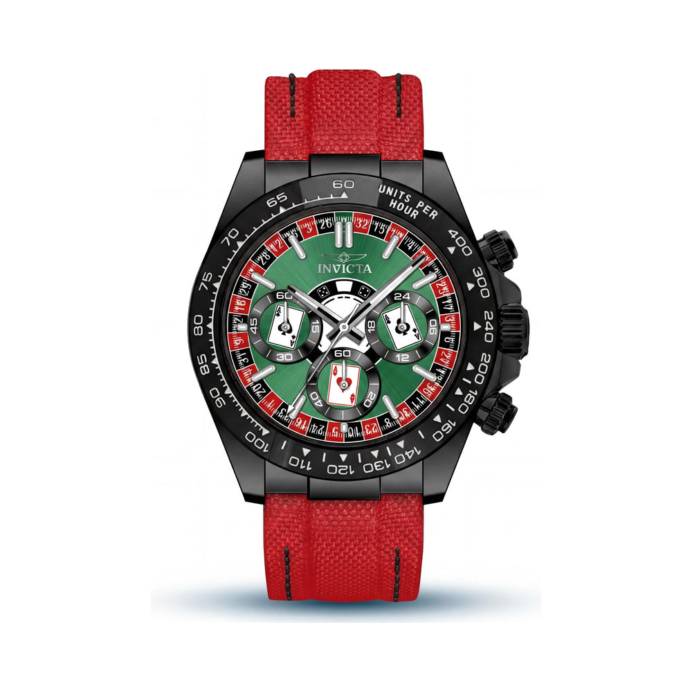 Reloj de Cuarzo Invicta Speedway 50518 para Hombre, Esfera Verde, Correa de Nylon, Acero Inoxidable, 40mm