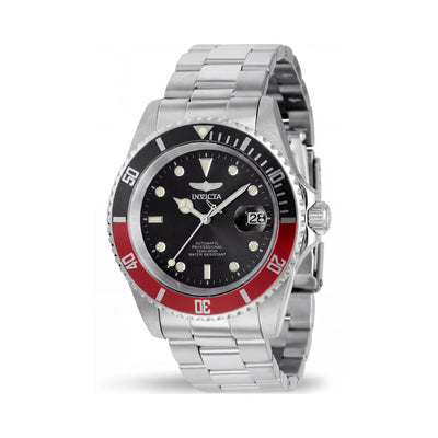 Invicta Pro Diver 9403OBXL Men's Automatic 43mm Stainless Steel Black Dial Silver/Red Bezel Water Resistant Watch