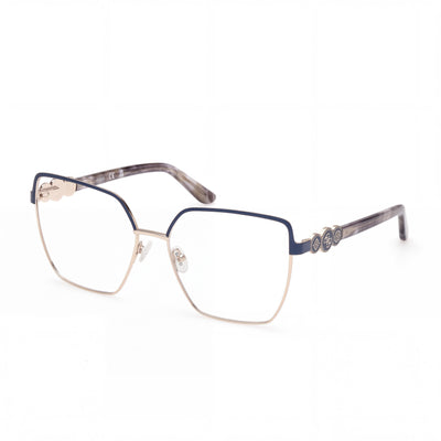 Gafas de metal GUESS Gu50229 para mujer, montura Habana gris azul claro mate, lentes azul claro de 57 mm