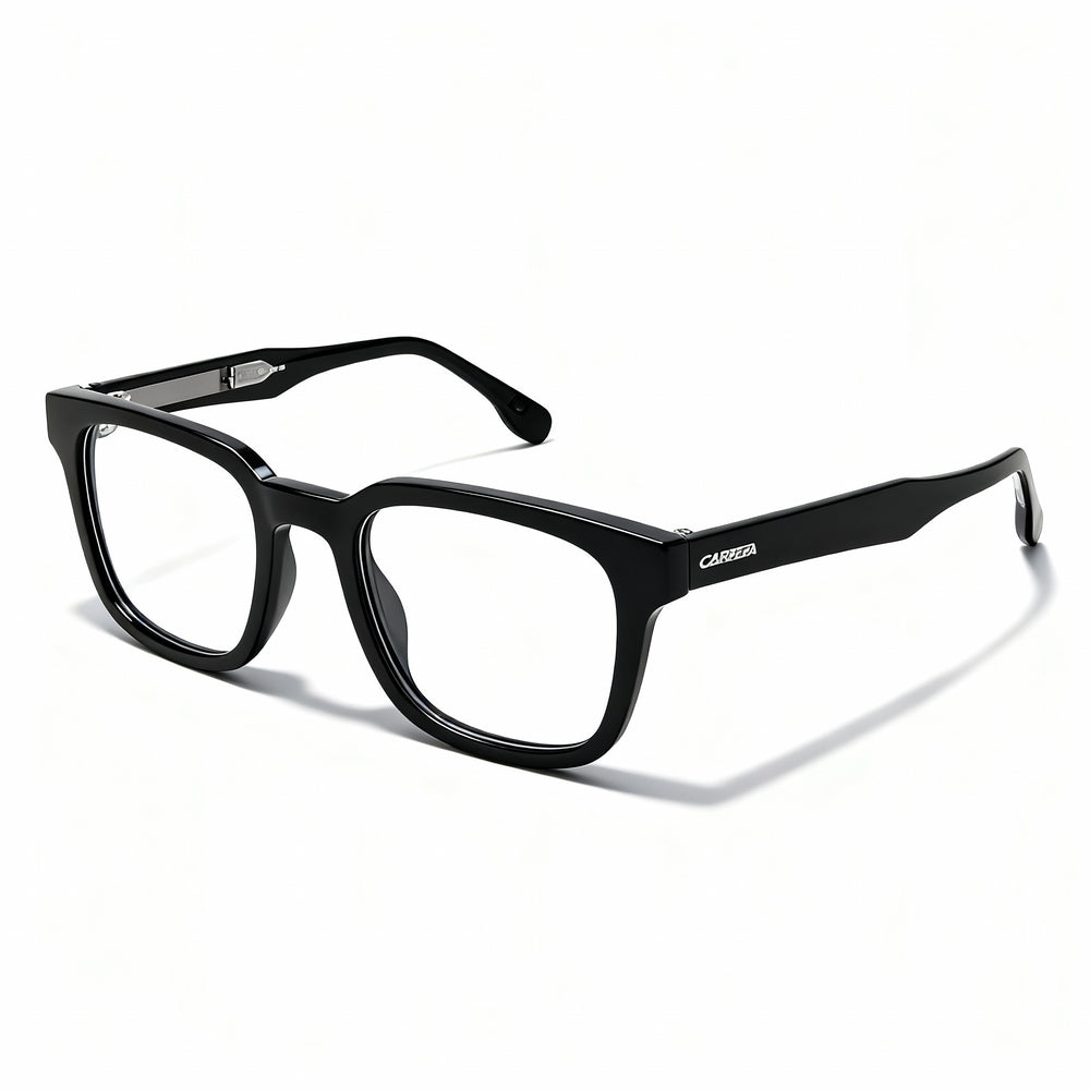 Gafas de vista Carrera 269 unisex modernas de acetato negro, cuadradas, con montura completa y lentes de policarbonato de 50 mm